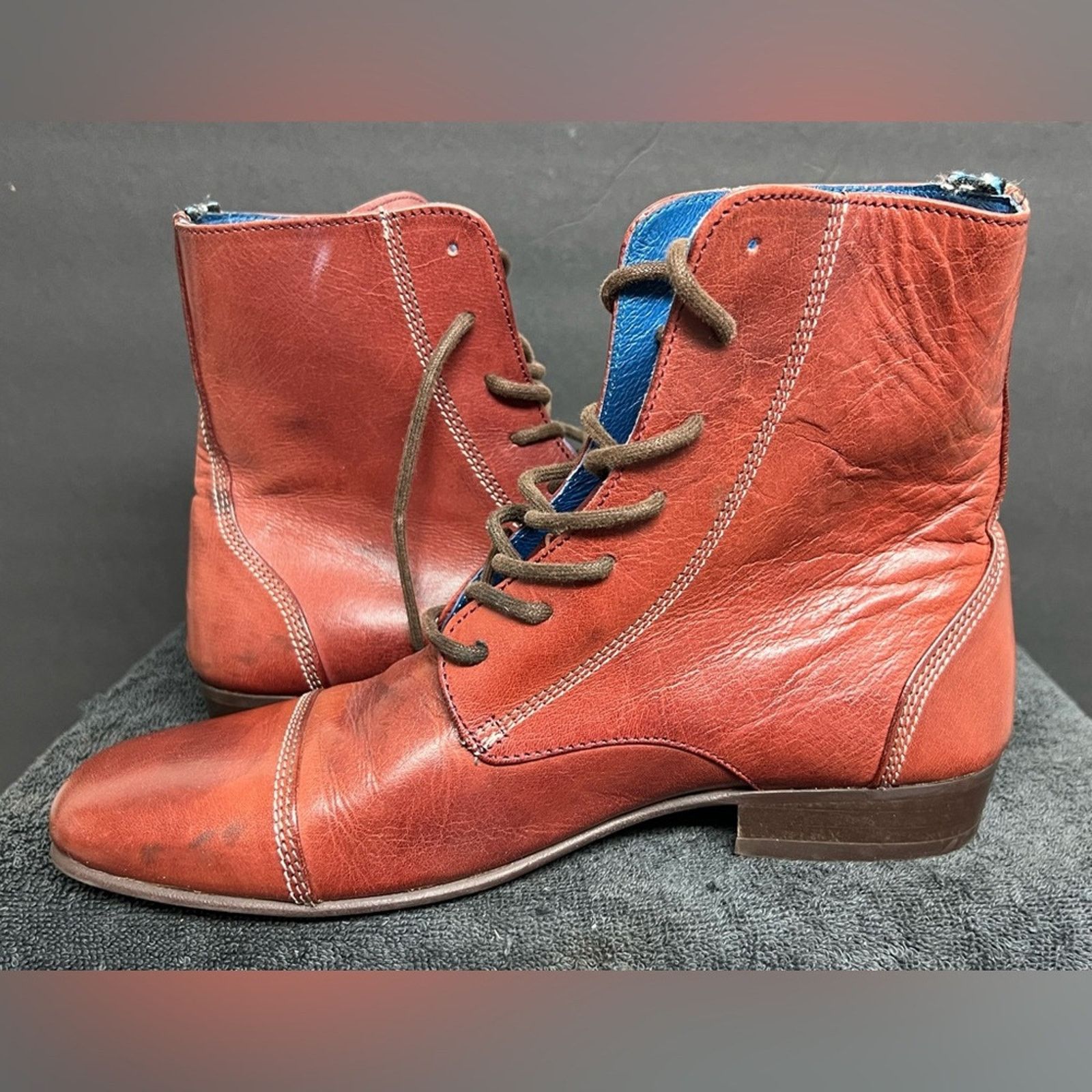 John Fluevog John Fluevog Sal Boots Burgundy Red Cap Toe Men’s HANDMADE Size US 7 / EU 40 - 3 Thumbnail