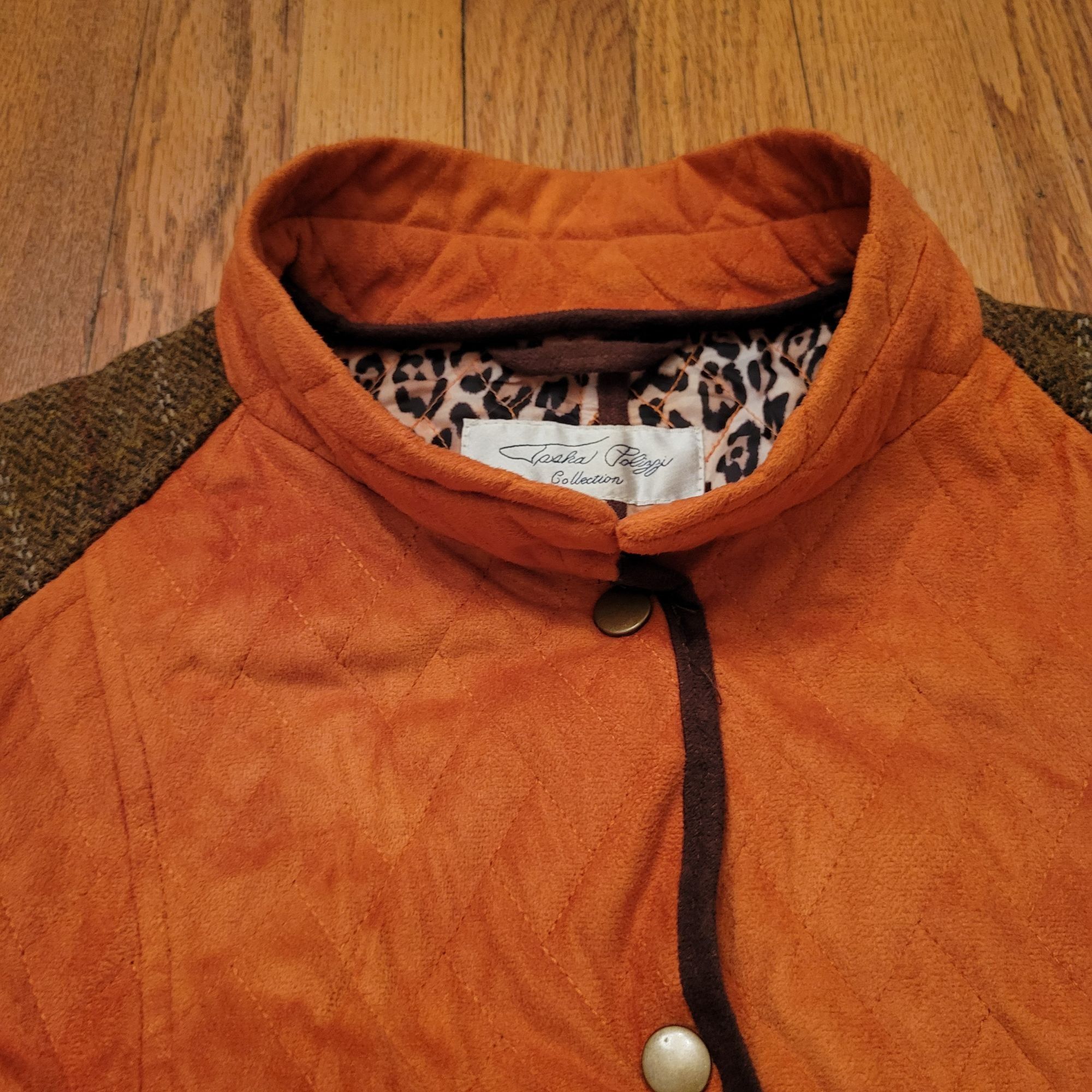 Other Tasha Polizzi Orange Quilted Coat L Leopard Print Lining Bro Size L / US 10 / IT 46 - 9 Thumbnail