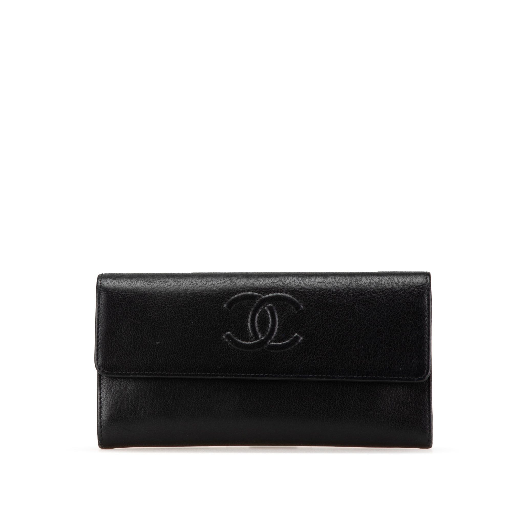 Chanel Chanel CC Calfskin Long Wallet Black Size ONE SIZE - 1 Thumbnail