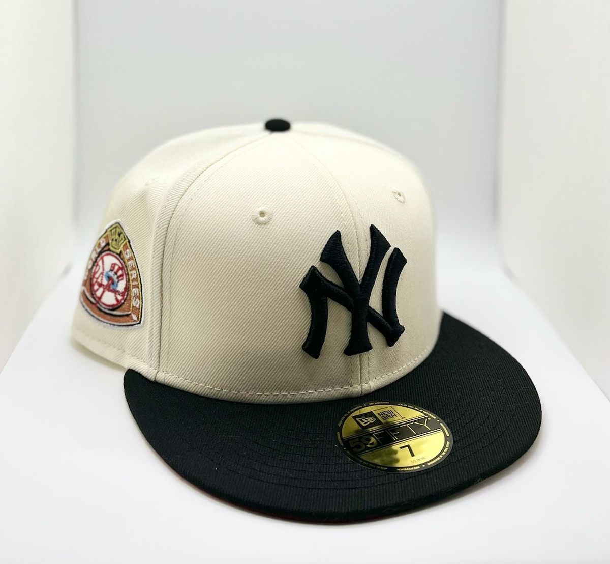 image of Hat Club x Lids Size 7 New York Yankees Mob Pack Inspired The Godfather in White, Men's
