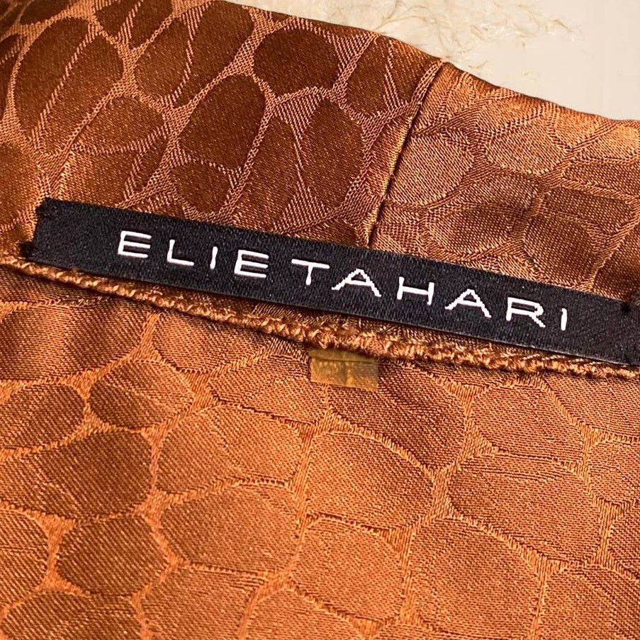 Elie Tahari Elie Tahari Animal Print Silk Long Sleeve Bronze Blouse S Size S / US 4 / IT 40 - 6 Thumbnail