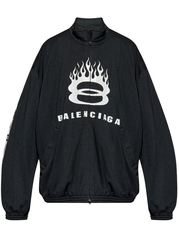 Balenciaga o1w1db10226 Burning Unity Tracksuit Jacket in Black Size US XS / EU 42 / 0 - 1 Thumbnail