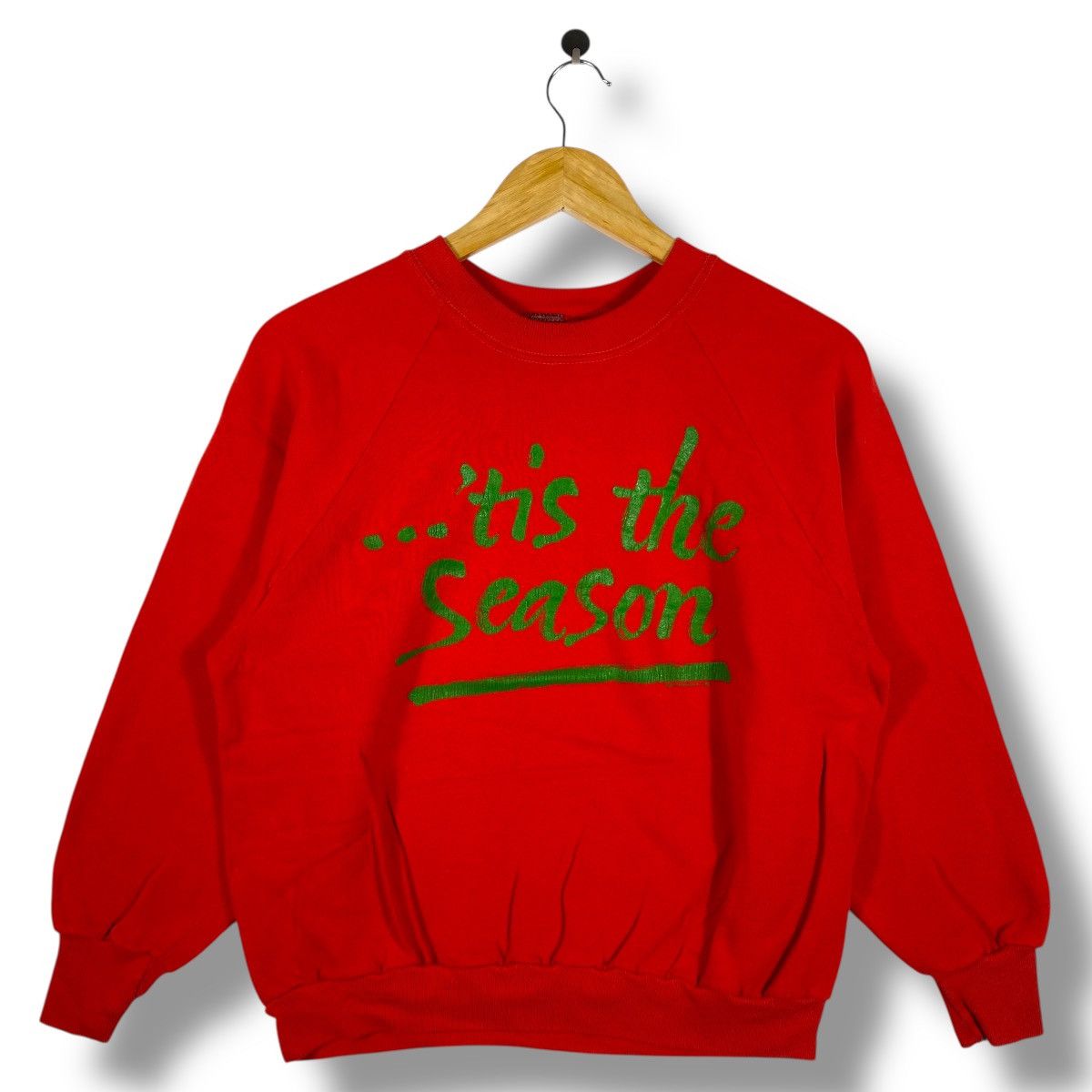Vintage Vintage 80's 'TIS THE SEASON Graphic Crewneck Sweatshirt Size US M / EU 48-50 / 2 - 1 Thumbnail