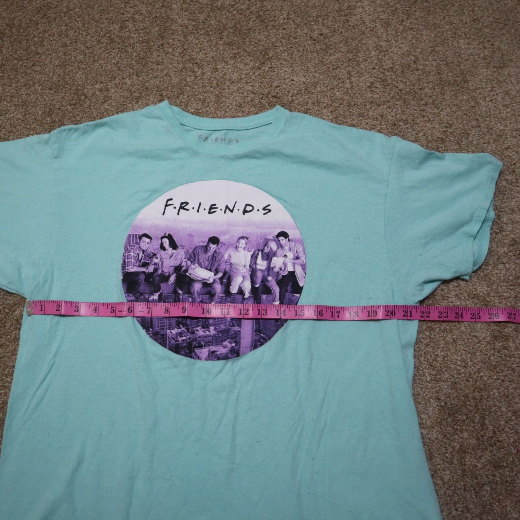Vintage FRIENDS TV Show Skyscraper Cast T-Shirt 100% Cotton Adult XL Green Crew Neck Short Sleeve Mens Shirt Vintage: No Size US XL / EU 56 / 4 - 4 Thumbnail