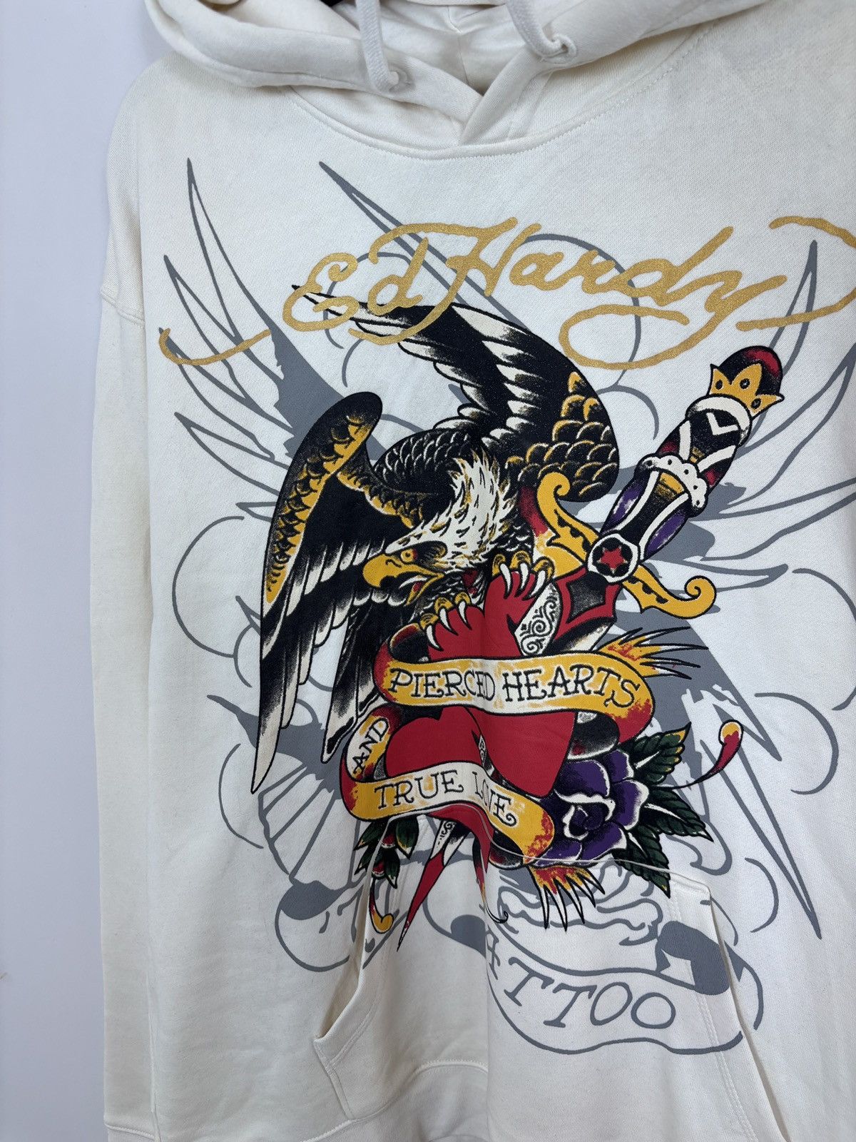 Ed Hardy Ed Hardy NWT Men’s Ivory True Love Tattoo Heart Hoodie Size US XL / EU 56 / 4 - 6 Thumbnail