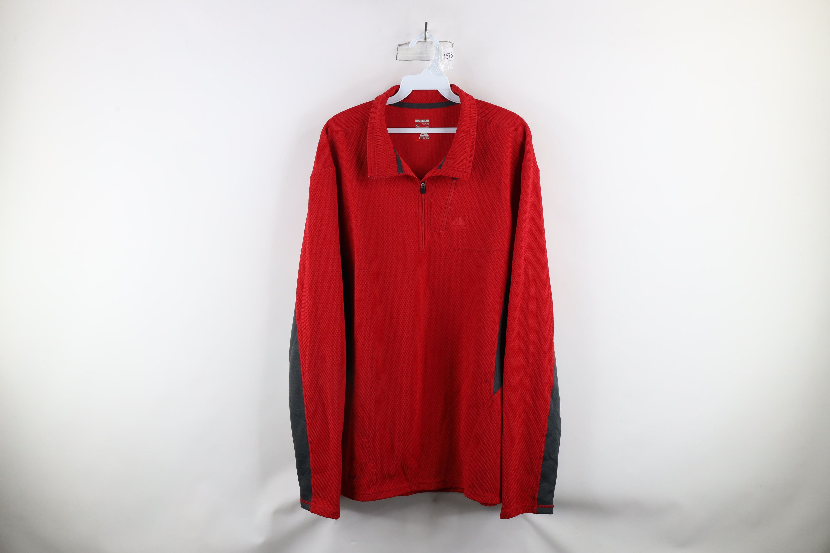 Nike × Vintage Vintage Nike ACG Swoosh Thermal Knit Half Zip Top Red Size US XL / EU 56 / 4 - 1 Thumbnail