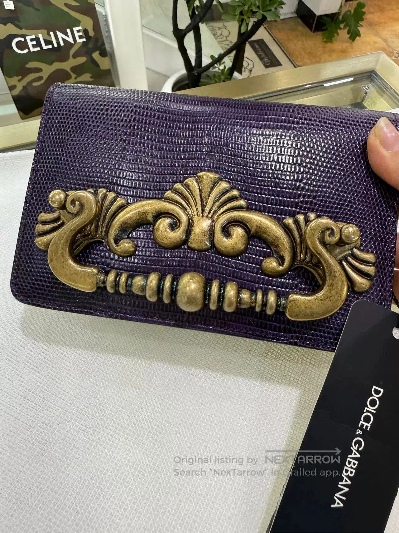 Dolce & Gabbana Dolce Gabbana Snakeskin Purple Vintage Chain Bag. Size ONE SIZE - 3 Thumbnail