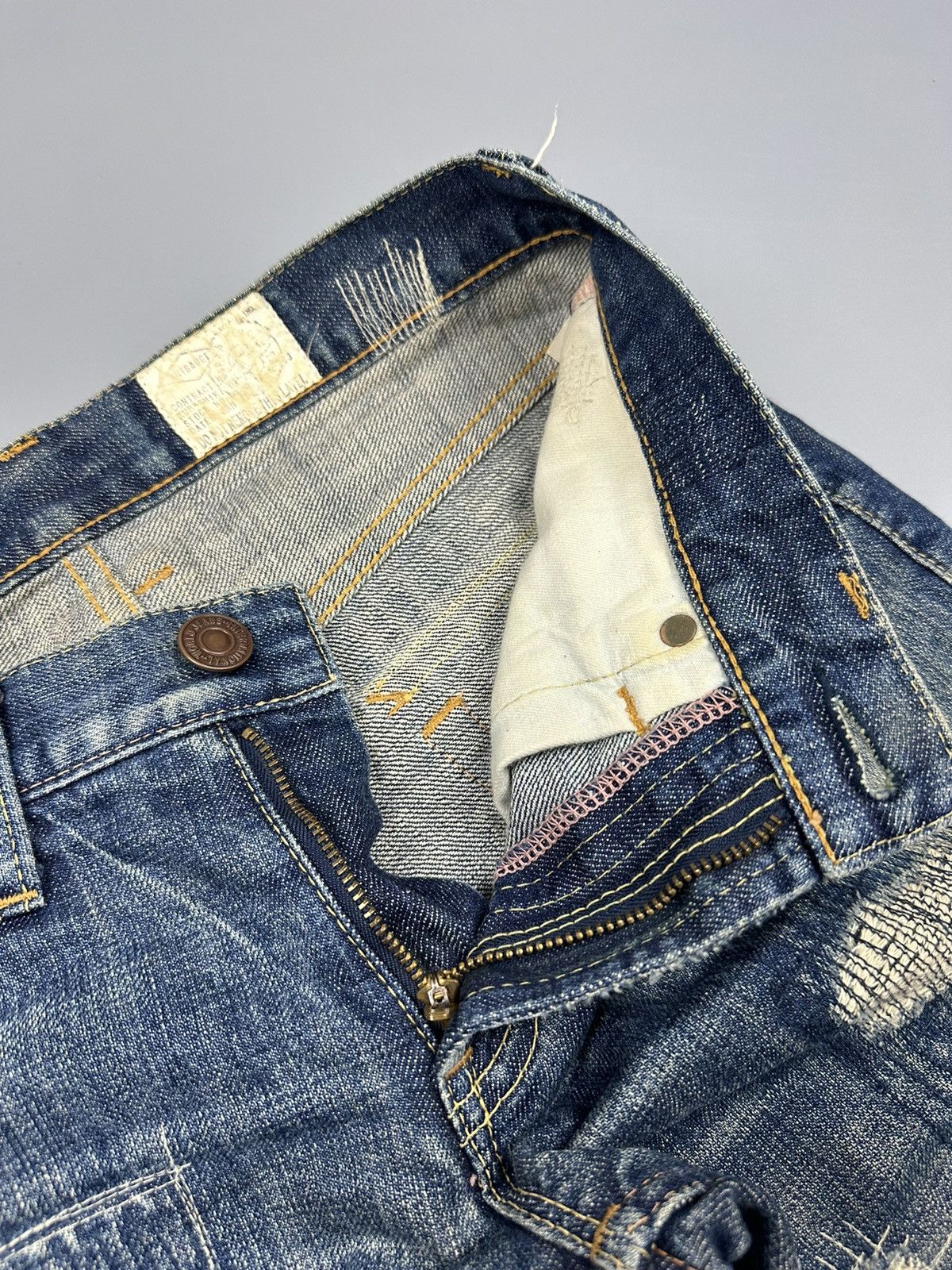 If Six Was Nine Sick Distressed Antgauge Boro Whiskered Flared Denim Size US 30 / EU 46 - 9 Thumbnail