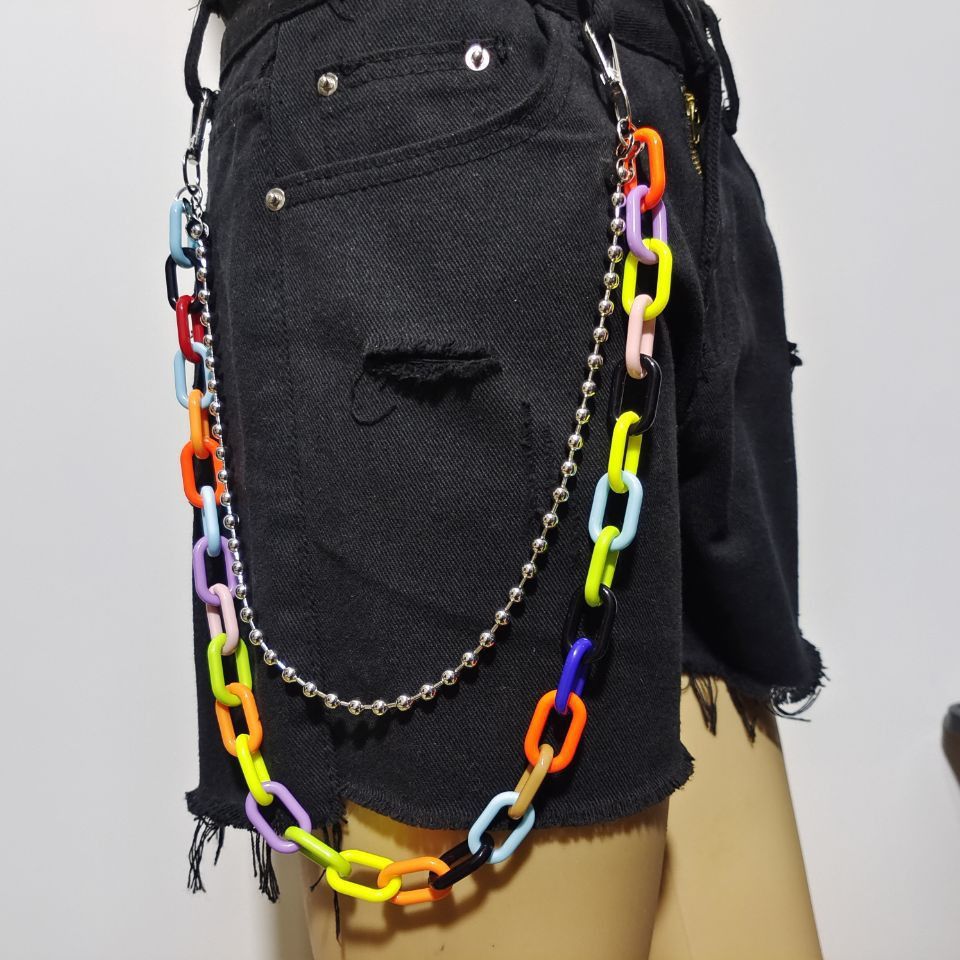 Jewelry Multi color Circle Ring Pants Chain Size ONE SIZE - 1 Thumbnail