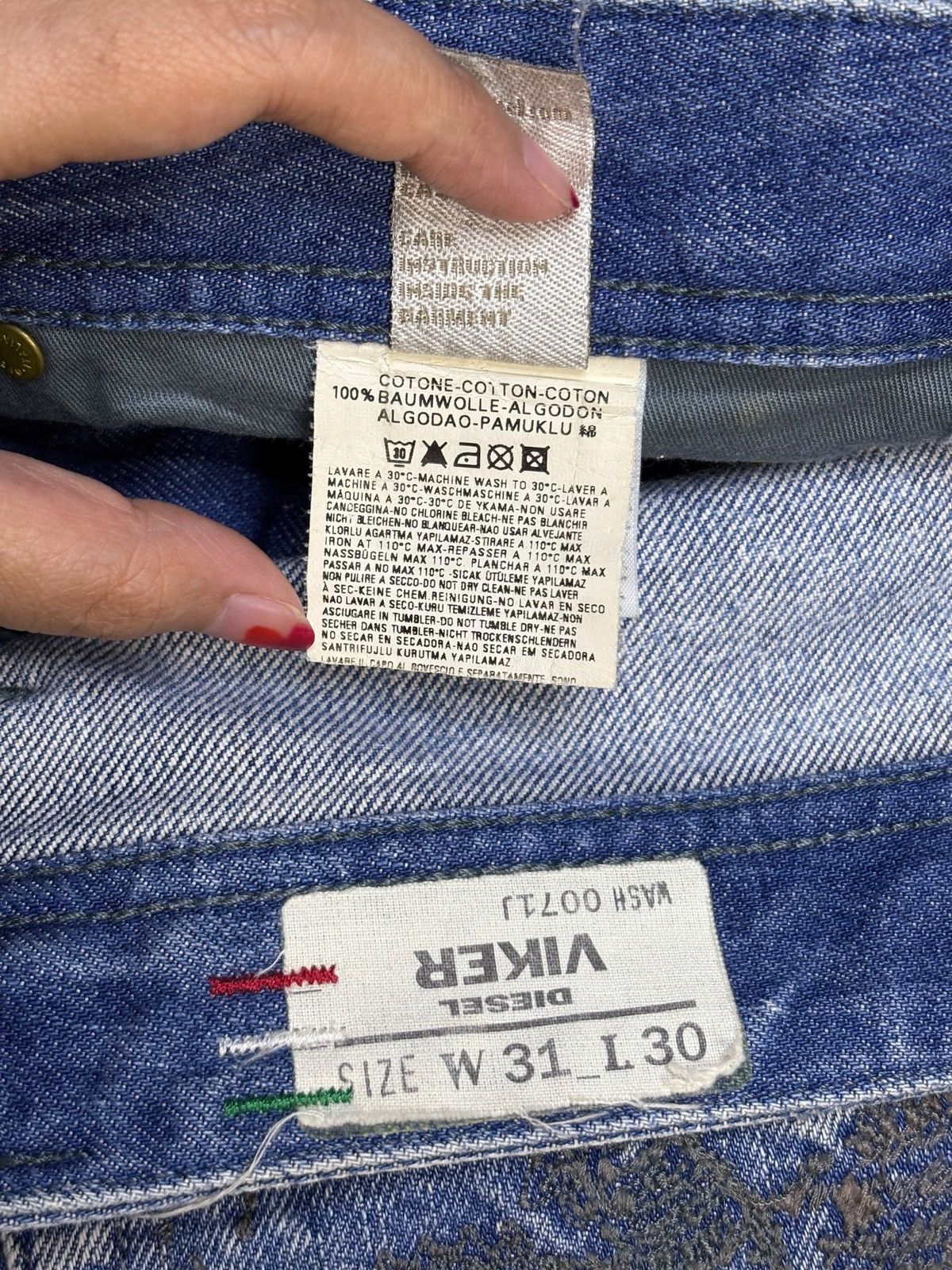 Diesel × Diesel Black Gold Vintage Diesel Viker Faded Wash Embroidered Baggy Jeans Size US 34 / EU 50 - 10 Thumbnail