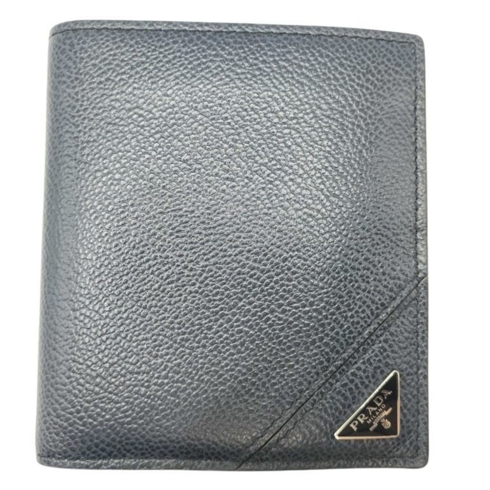 Prada Prada Triangle Wallet 2MO004 Black Leather Men's Bifold Size ONE SIZE - 1 Thumbnail