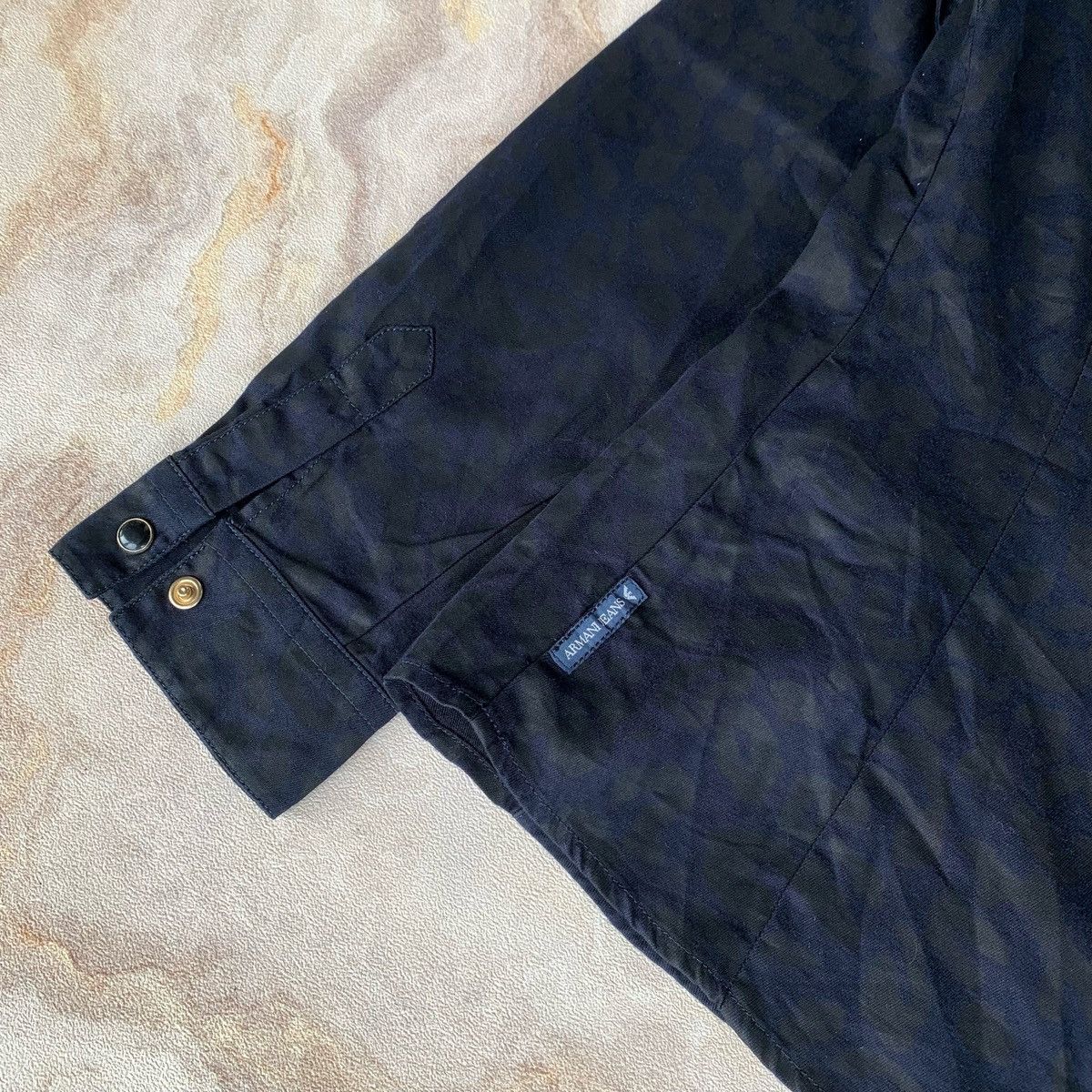Armani Armani Button Snap Navy Shirt Camoflage Sleeve Size M / US 6-8 / IT 42-44 - 10 Thumbnail