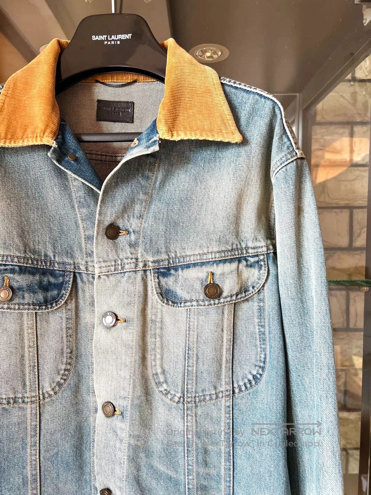 Saint Laurent Paris saint laurent blue denim jacket with cord collar. Size US M / EU 48-50 / 2 - 2 Thumbnail