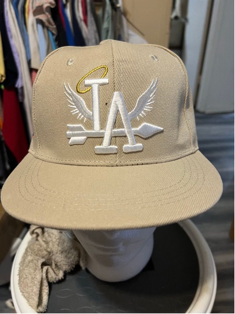Other Men's Unbranded Beige White LA Wings Halo Snapback Hat Size ONE SIZE - 1 Thumbnail
