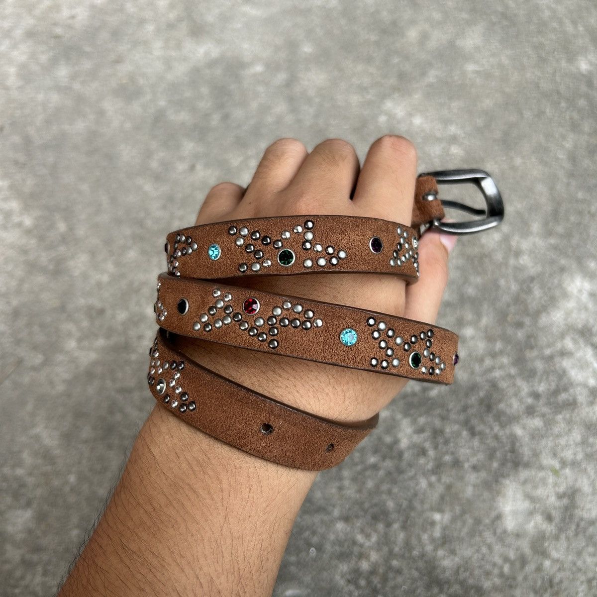 Vintage Vintage studded leather belt ⭐️ (Kapital Style) Size ONE SIZE - 3 Thumbnail