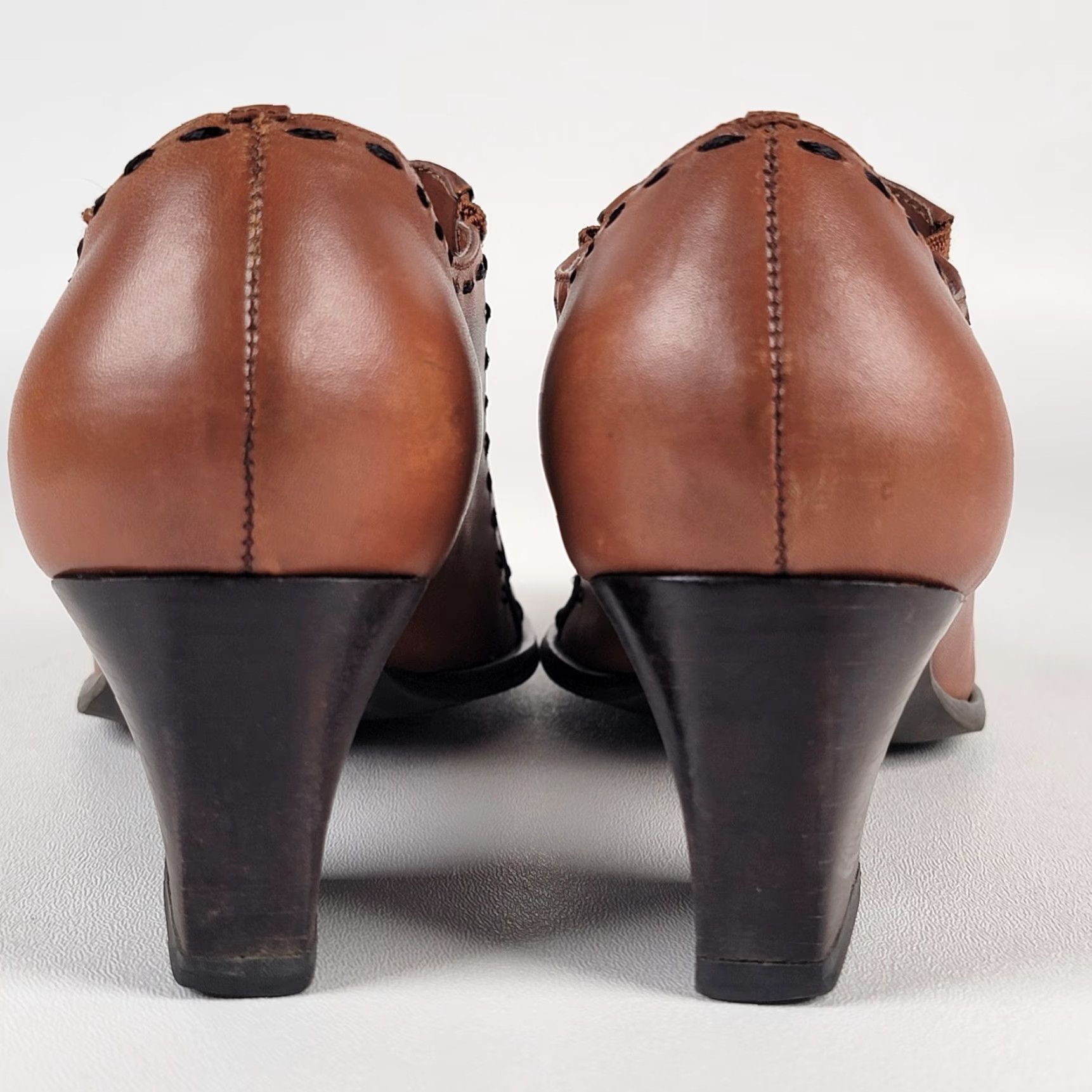 Worthington Worthington Heeled Bootie Shoe Women's 7.5 Leather Brown Square Toe Slip On Block Heel Mid Calf Ankle Bootie Modern Casual Business Size US 8 / IT 38 - 6 Thumbnail