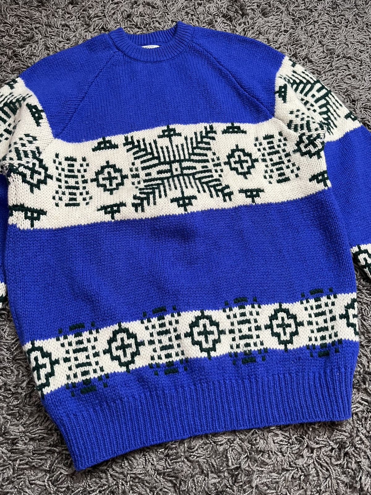 United Colors Of Benetton 90s Archival United Colors of Benetton Ski Knit Jumper Blue Size US L / EU 52-54 / 3 - 2 Thumbnail