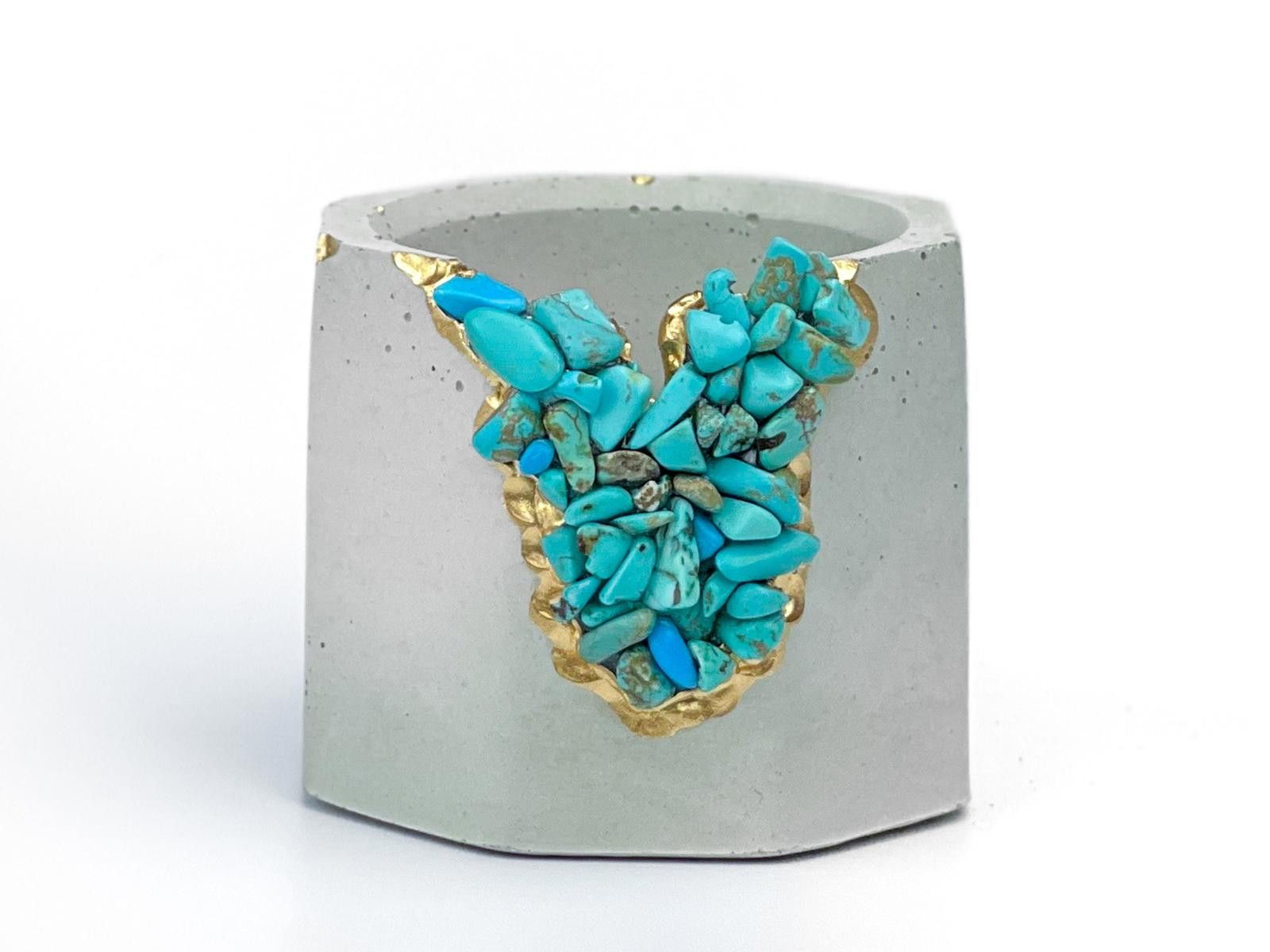 Other Turquoise Crystal Concrete Planter Air Plant Holder Gift Size ONE SIZE - 8 Thumbnail