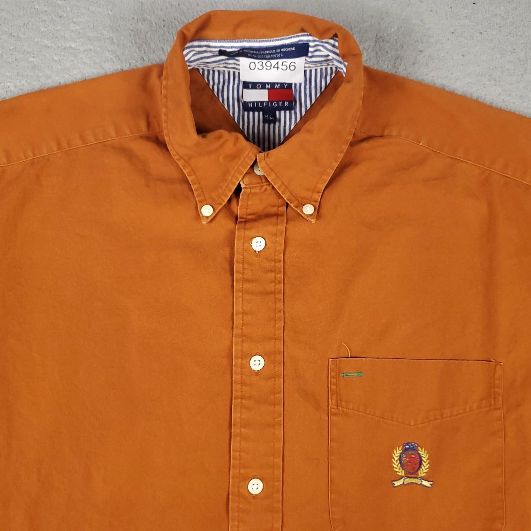 Tommy Hilfiger Tommy Hilfiger Shirt Mens Medium Orange Button-Up Short Sleeve Casual Button-Front Classic Modern Classic Mens M Orange Shirt Size US M / EU 48-50 / 2 - 2 Thumbnail