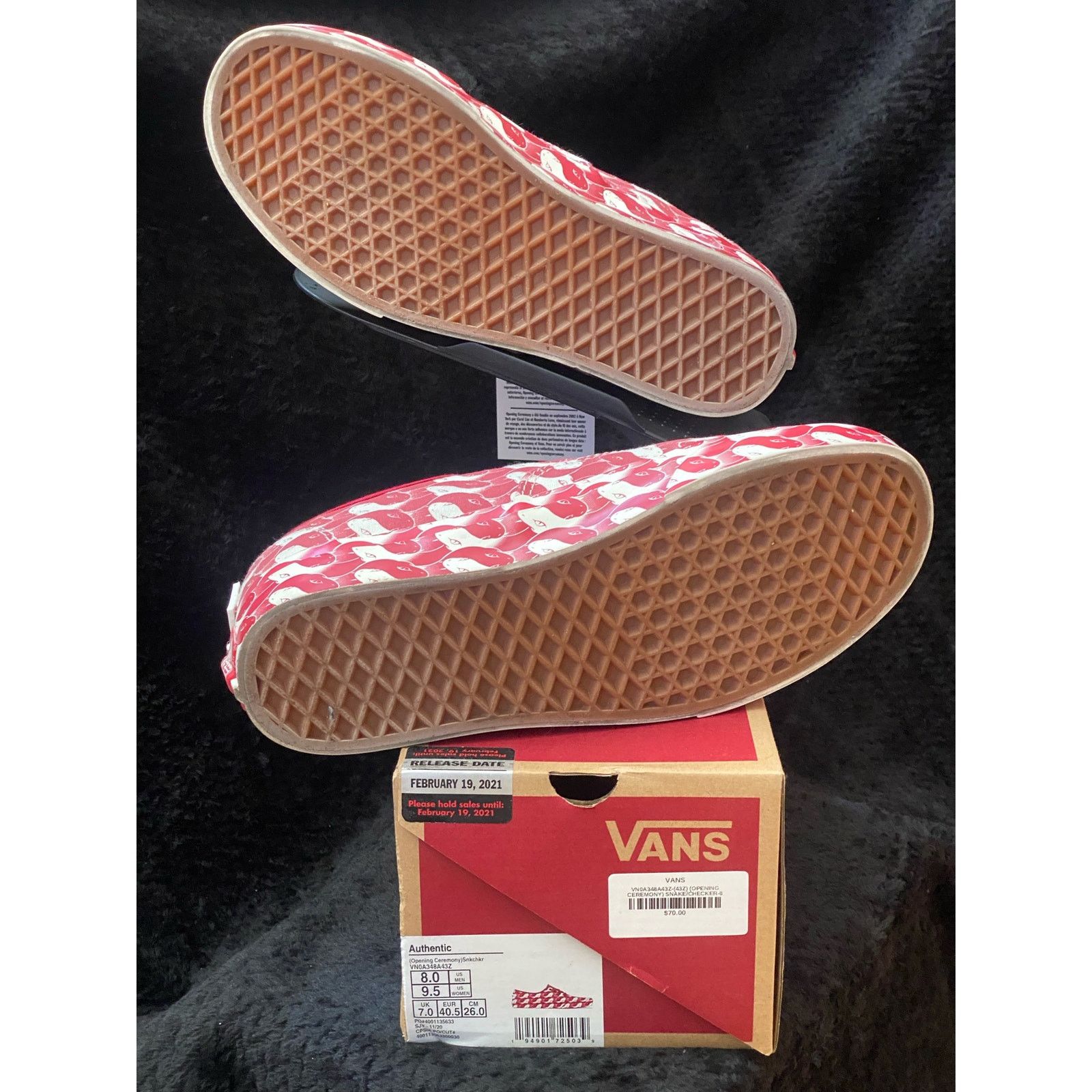 Opening Ceremony × Vans Vans Authentic Opening Ceremony Red Snake sz m8 w9.5 Size US 8 / EU 41 - 3 Thumbnail