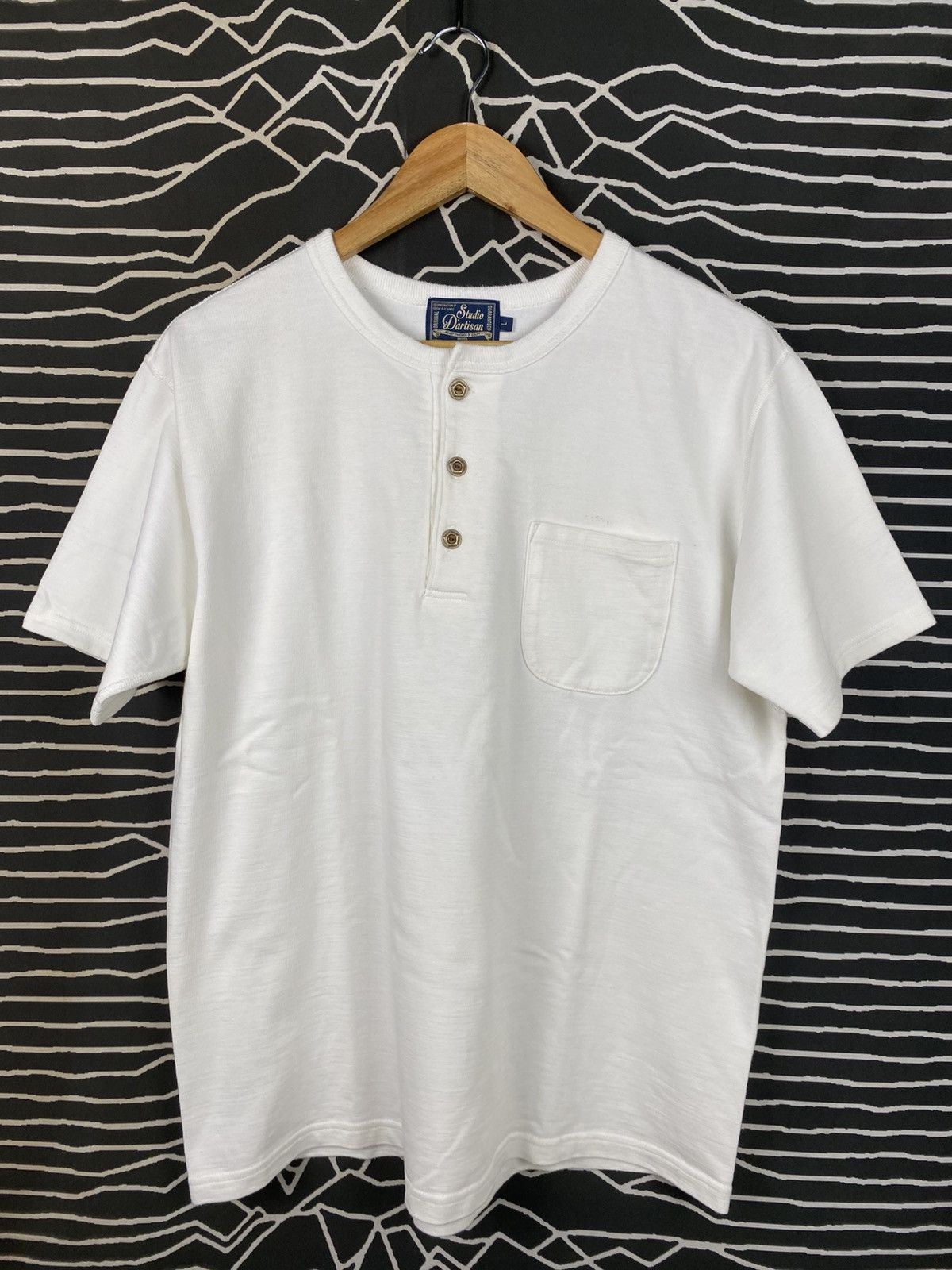 Studio D'Artisan Studio D'Artisan Slubby Henley Pocket Tee White Size US L / EU 52-54 / 3 - 1 Thumbnail