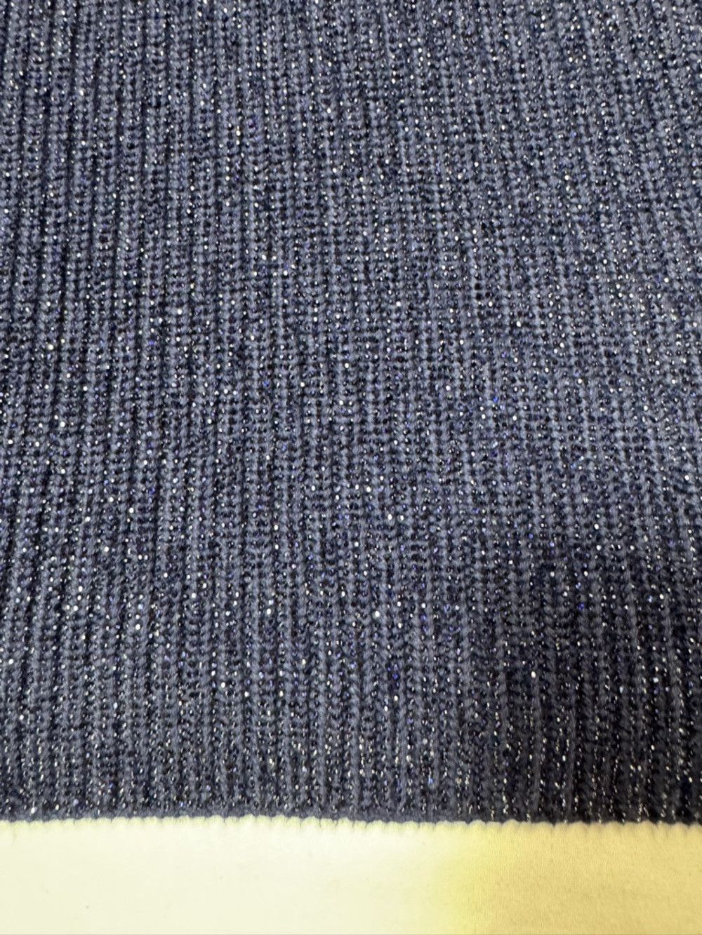 Other New Navy Sparkle Ribbed Knit Halter Top With Chiffon Tie Size M / US 6-8 / IT 42-44 - 6 Thumbnail