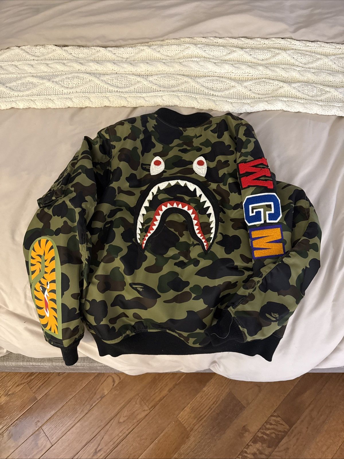 Bape 1st Camo Shark MA-1 Jacket Size US XL / EU 56 / 4 - 2 Thumbnail