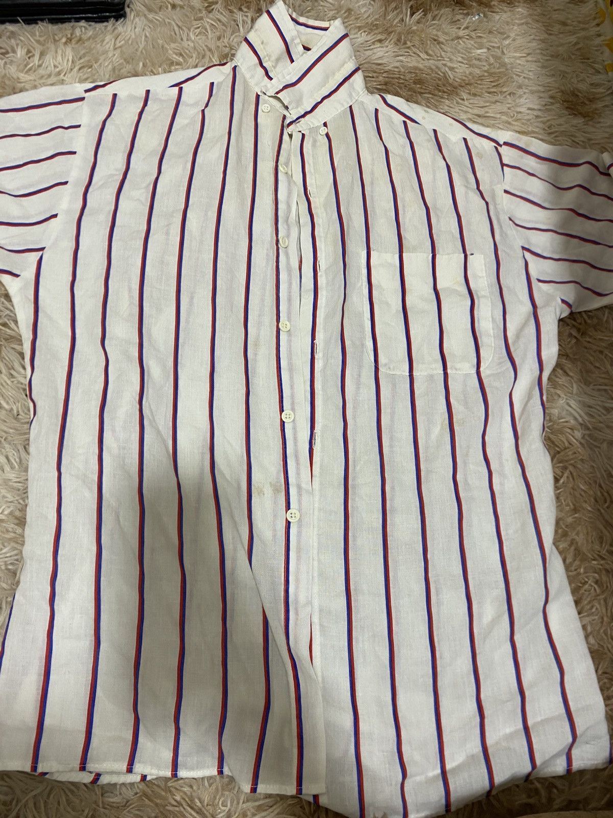Lee Vintage 1970s Lee Striped Shirt – Made in USA Selvedge Fabri Size US L / EU 52-54 / 3 - 1 Thumbnail