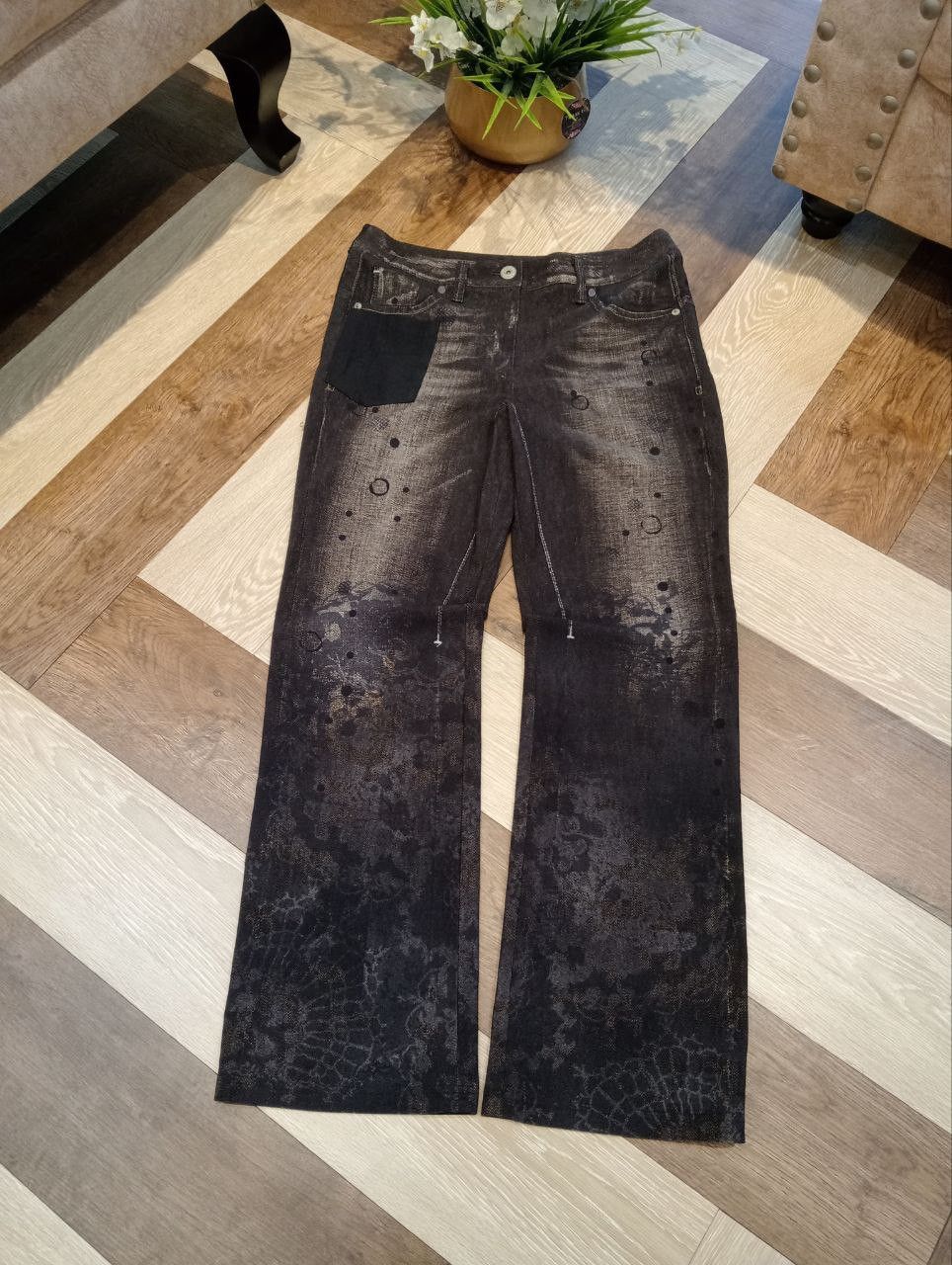 Japanese Brand LOURDES JAPAN FLARED STRETCH PANTS - SIZE 9 Size 30" / US 8 / IT 44 - 2 Thumbnail