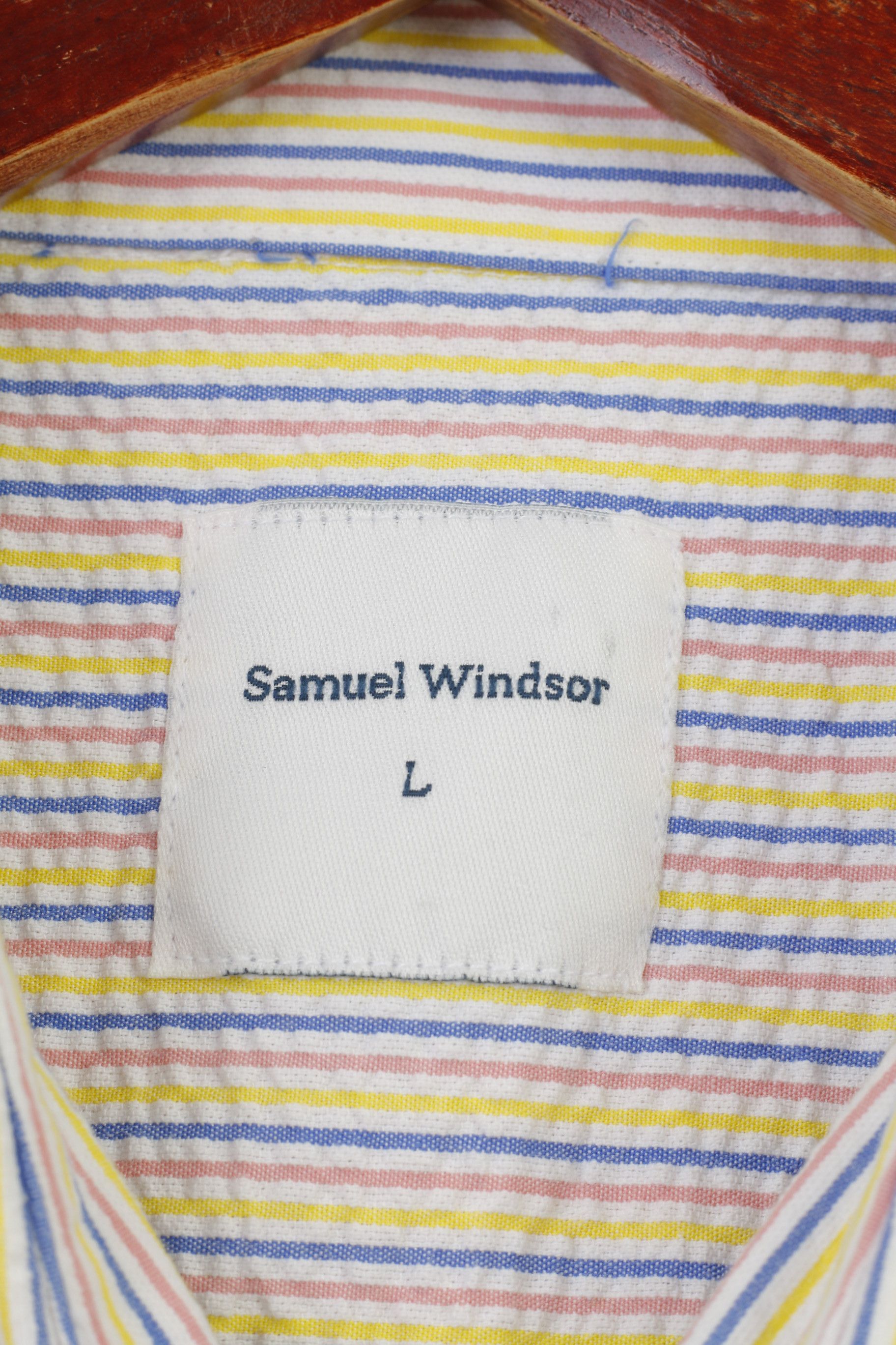 Vintage Samuel Windsor Men L Casual Shirt Striped Short Sleeve 4102 Size US L / EU 52-54 / 3 - 4 Thumbnail