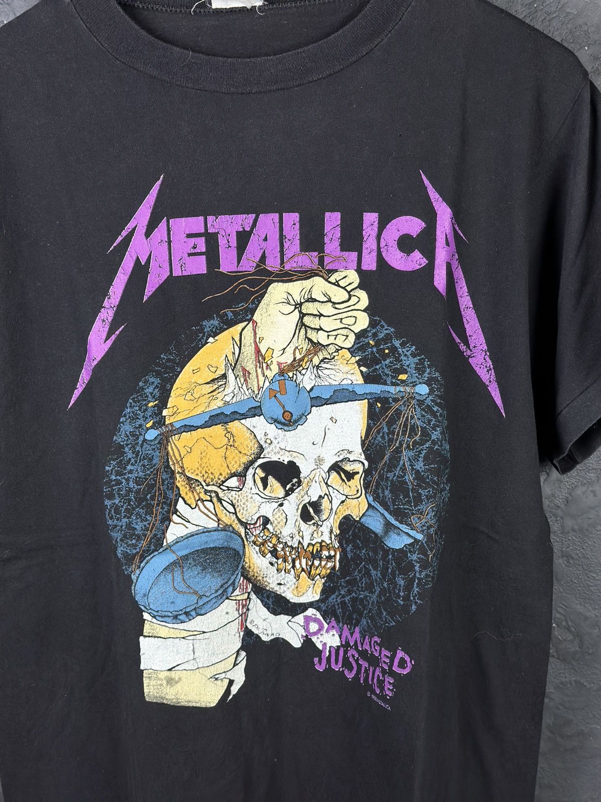 Band Tees 1988 Metallica Damaged Justice T-Shirt Vintage Big Logo Size US L / EU 52-54 / 3 - 5 Thumbnail