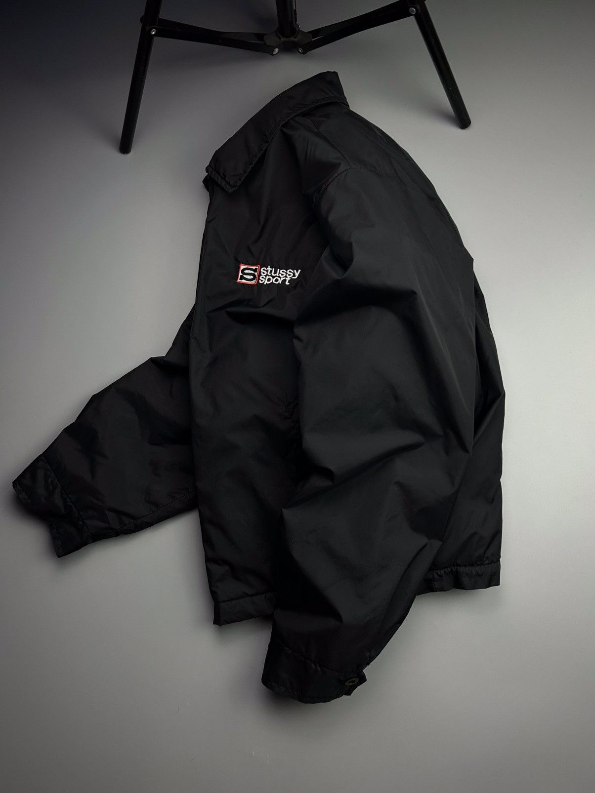 Stüssy surfman stadium jacket Stussy Unisex Surfman Stadium Bomber Jacket Black 115580