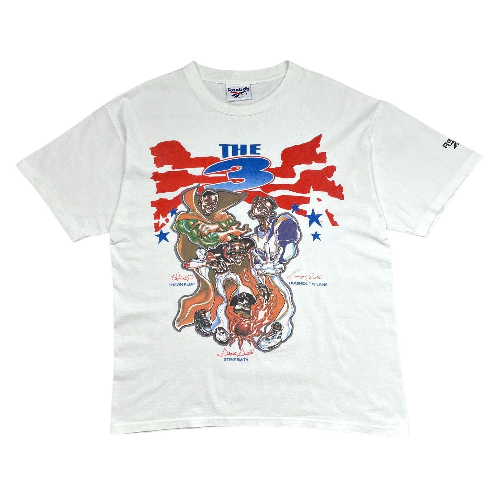 NBA RARE 90s THE 3 SHAWN KEMP WILKINS SMITH SUPERHERO T-SHIRT Size US L / EU 52-54 / 3 - 1 Thumbnail