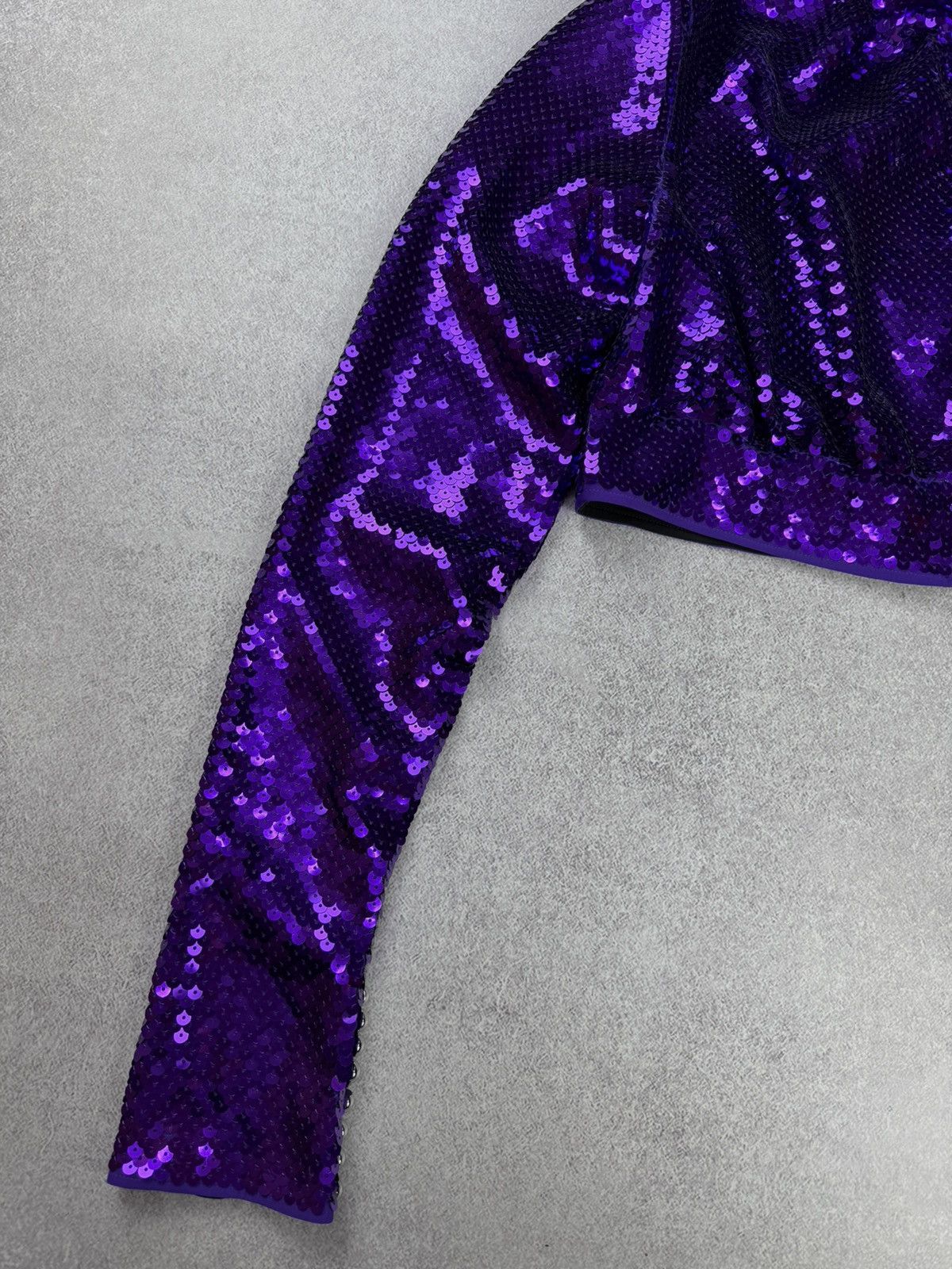 Paco Rabanne Paco Rabanne H&M Purple Sequin Crop Top Size M Size M / US 6-8 / IT 42-44 - 3 Thumbnail