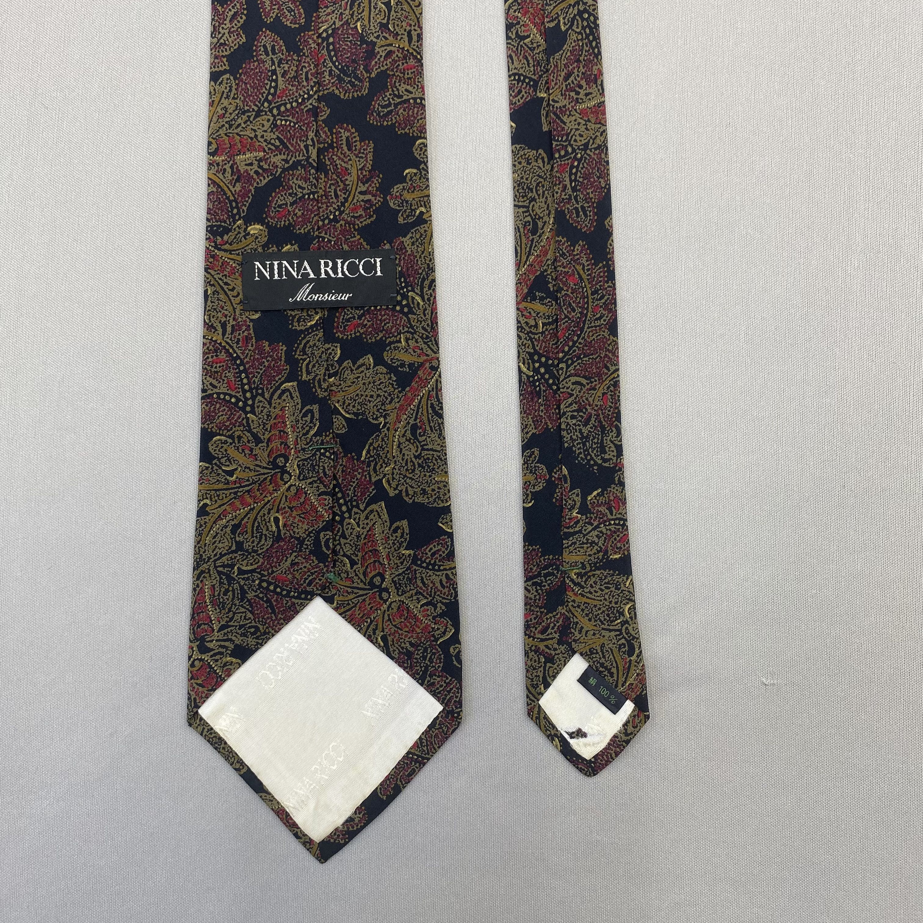 Japanese Brand Vintage Nina Ricci SILK Necktie Cravate Pure Silk Neck Tie Size ONE SIZE - 6 Thumbnail