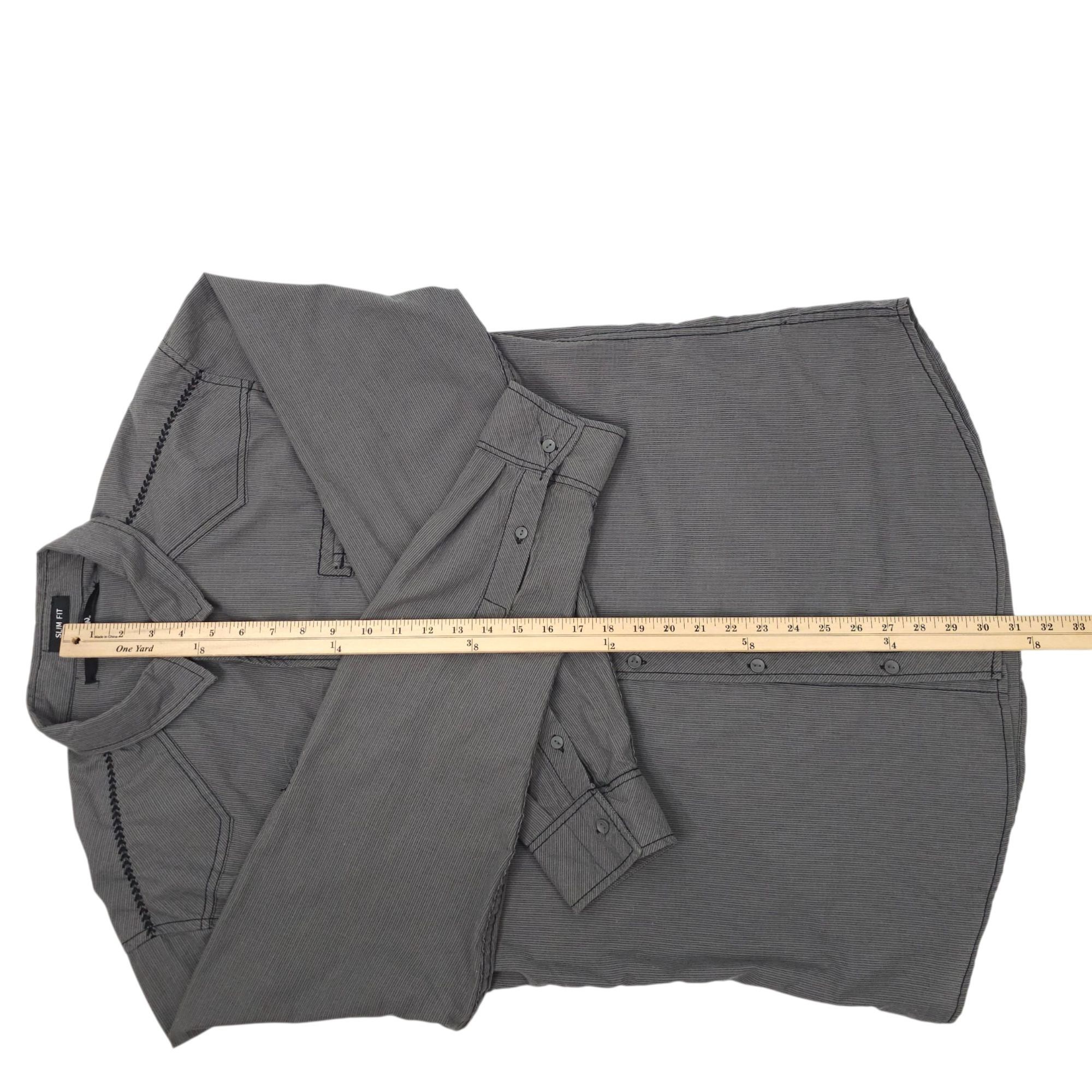 Carbon Carbon Slim Fit Button Front Shirt Mens XXL READ Tab Sleeve Size US XXL / EU 58 / 5 - 6 Thumbnail