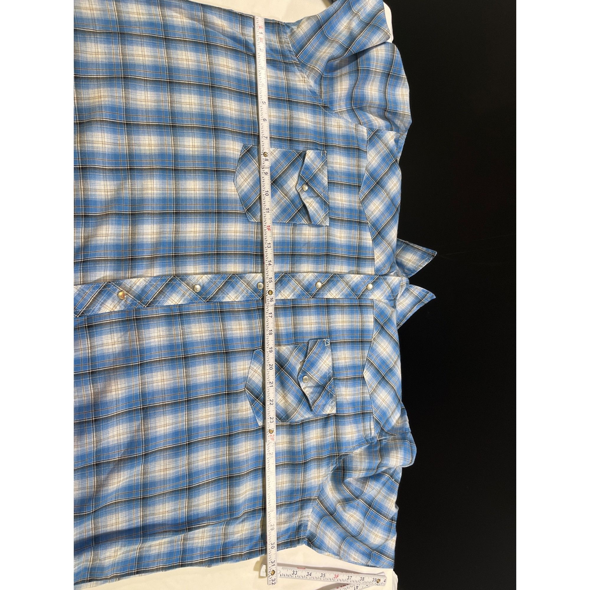 Wrangler Wrangler SKU 7777 Mens Blue Plaid Long Sleeve Pearl Snap Wes Size US XL / EU 56 / 4 - 4 Thumbnail
