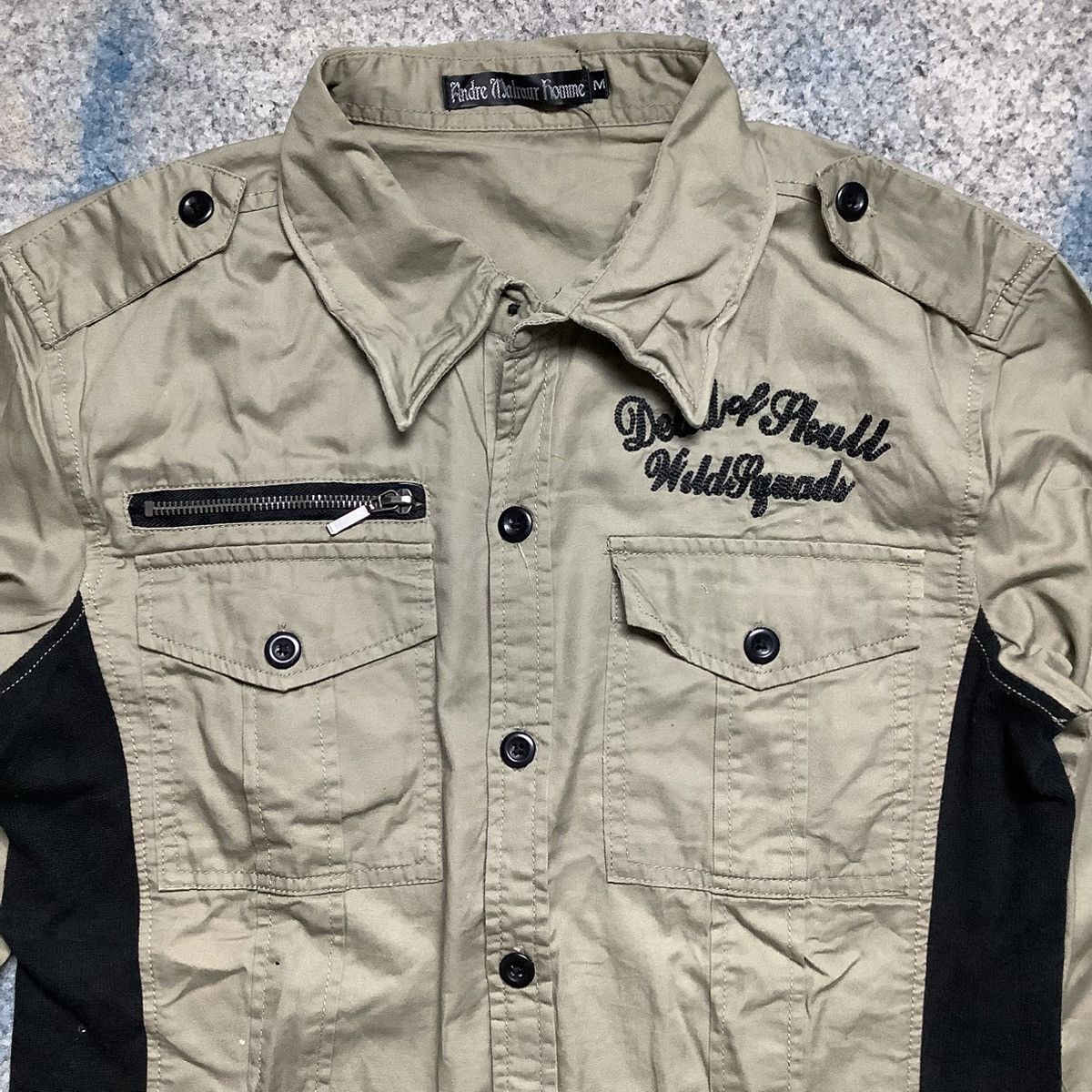 If Six Was Nine × Le Grande Bleu (L.G.B.) Y2K Biker Shirt Japanese Brand Andre Malrour Homme Size US M / EU 48-50 / 2 - 2 Thumbnail
