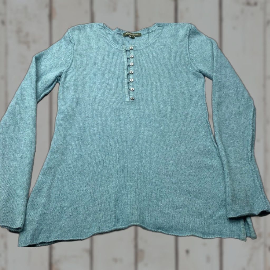 Eddie Bauer VINTAGE Eddie Bauer Wool Blend Sweater 1/4 Buttons Women’s Large Tall Green Size L / US 10 / IT 46 - 1 Thumbnail