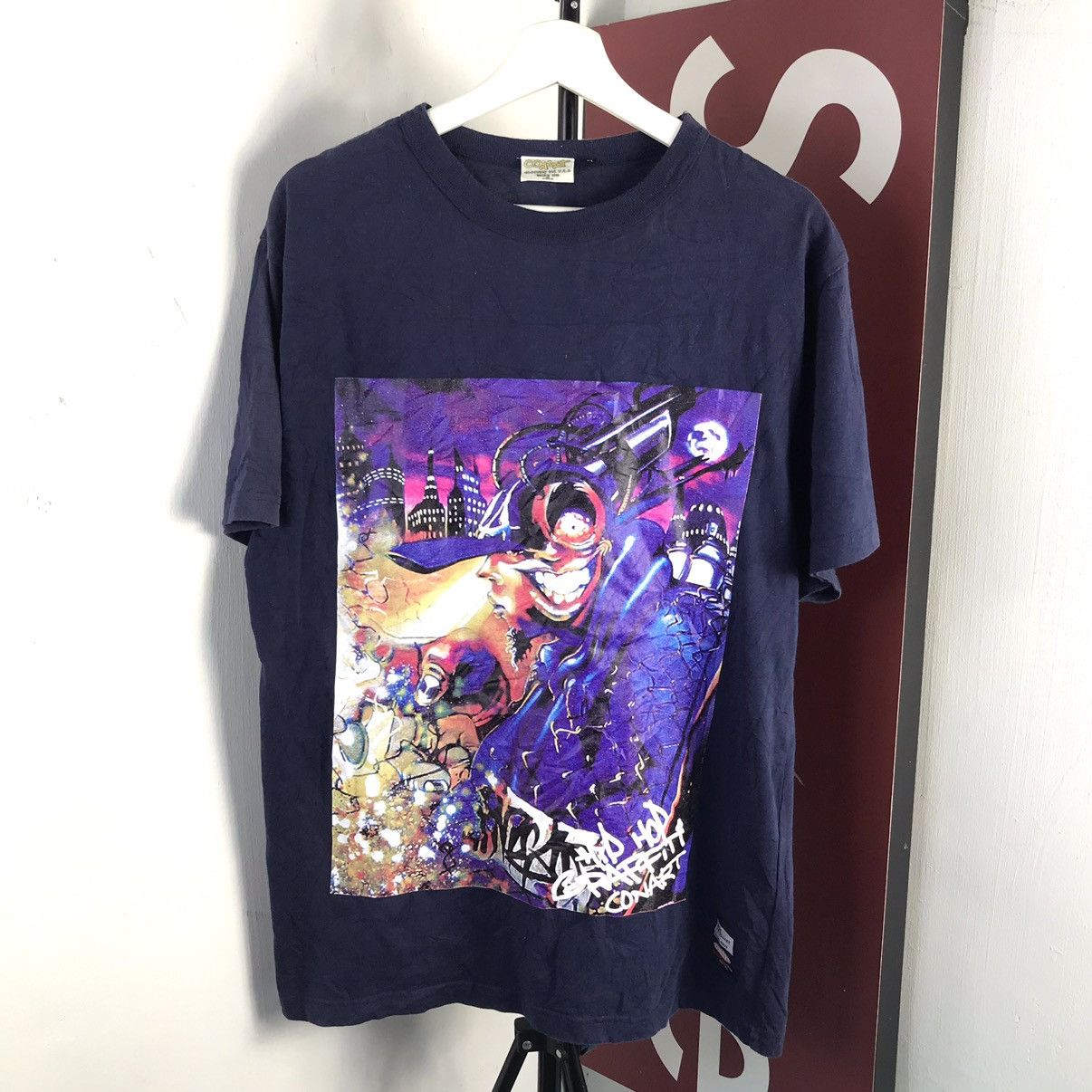 image of Vintage Conart Tee Hiphop Rap Shirt in Blue, Men's (Size Large)