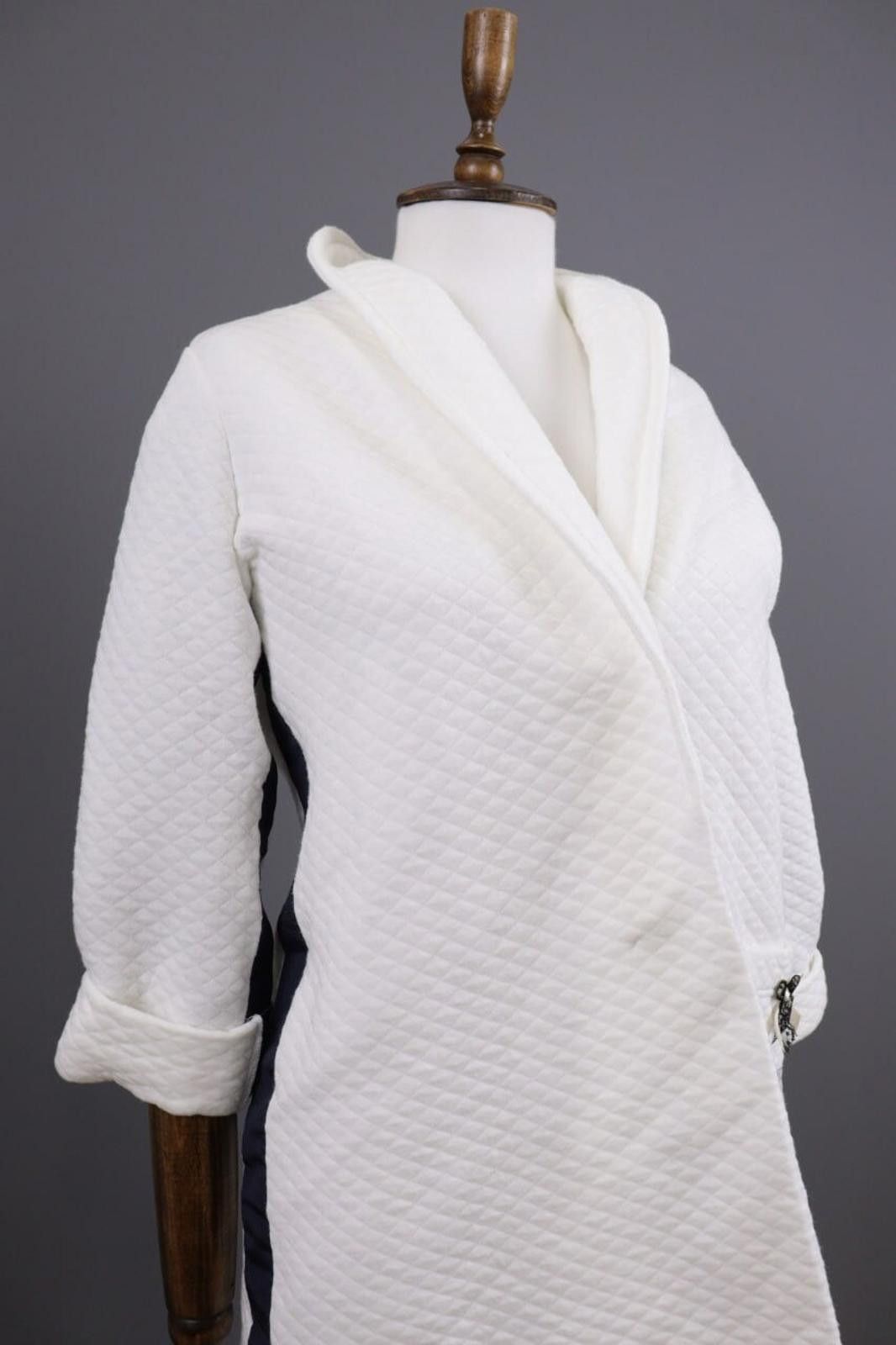 Moschino Moschino White V-Neck Wrap Long Barhrobe Rope Size L Size L / US 10 / IT 46 - 6 Thumbnail