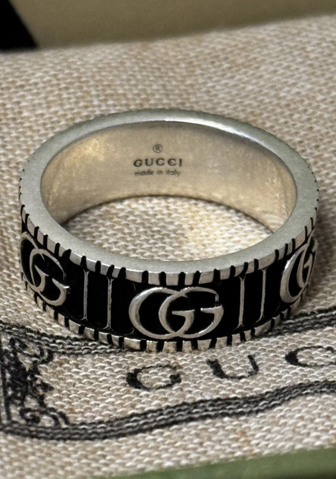 Gucci Gucci RING WITH DOUBLE G IN SILVER Unisex Size 24 (64mm) Size ONE SIZE - 8 Thumbnail