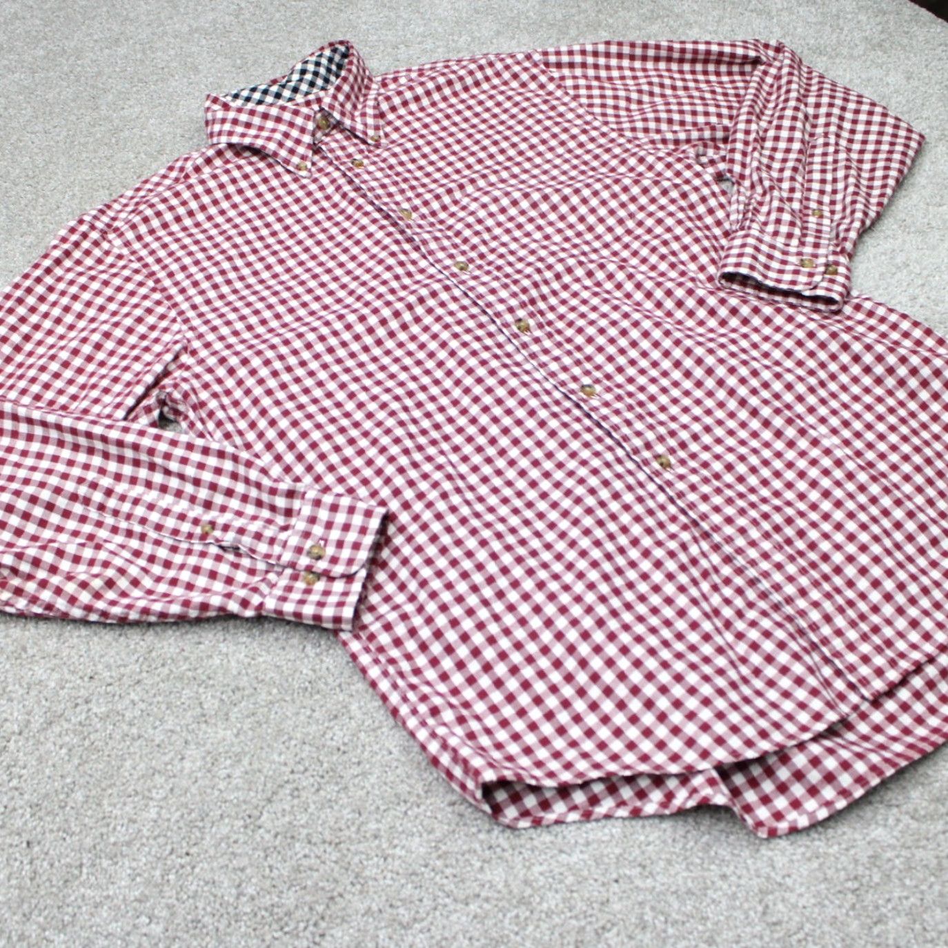 Brooks Brothers Brooks Brothers Shirt Mens Medium Red/White Checkered 100% Cotton Button-Up Long Sleeve Classic Preppy Style Size US M / EU 48-50 / 2 - 7 Thumbnail