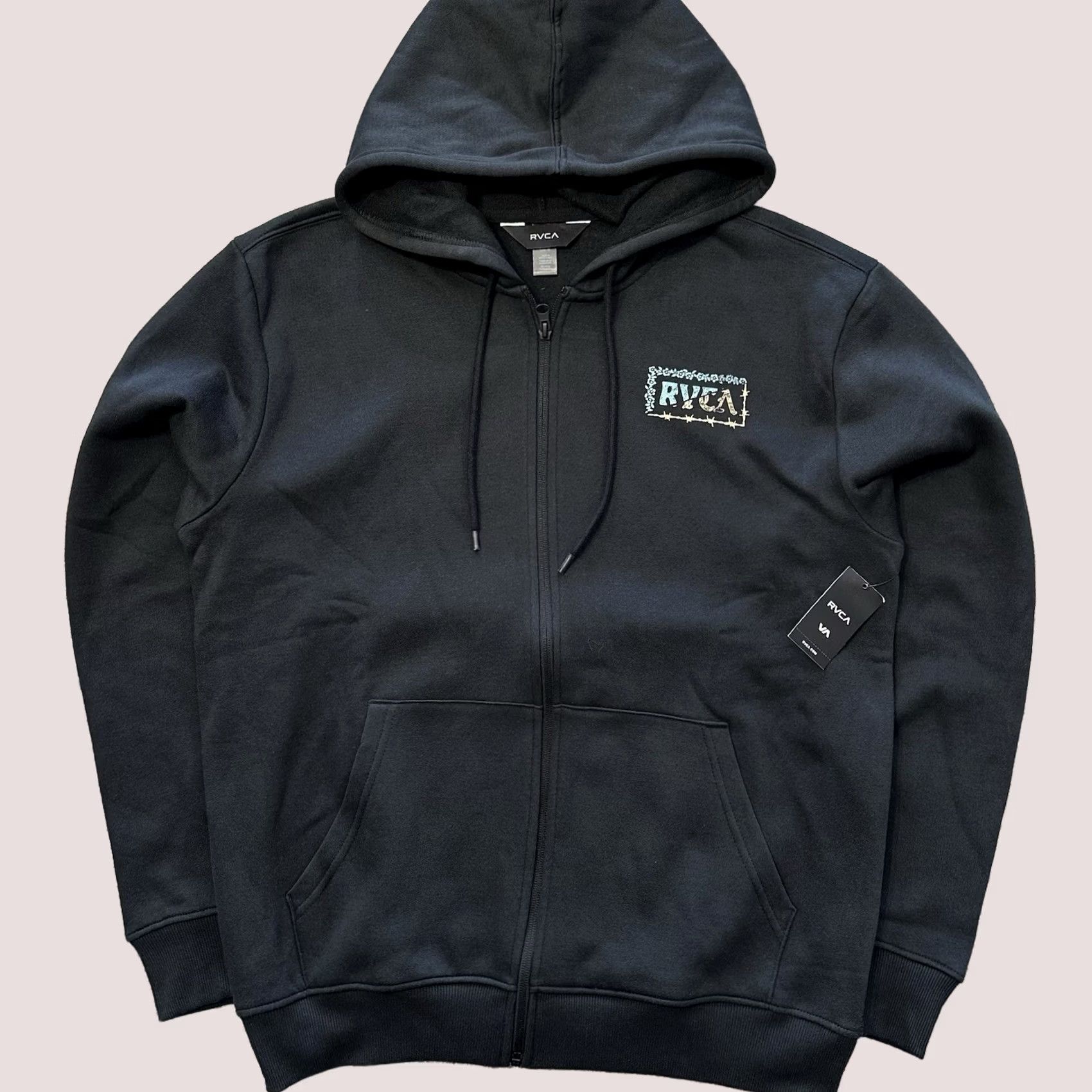 RVCA RVCA Full Zip Hoodie Mens M Black Ocean Cotton Blend Long Sleeve Hoodie Size US M / EU 48-50 / 2 - 1 Thumbnail