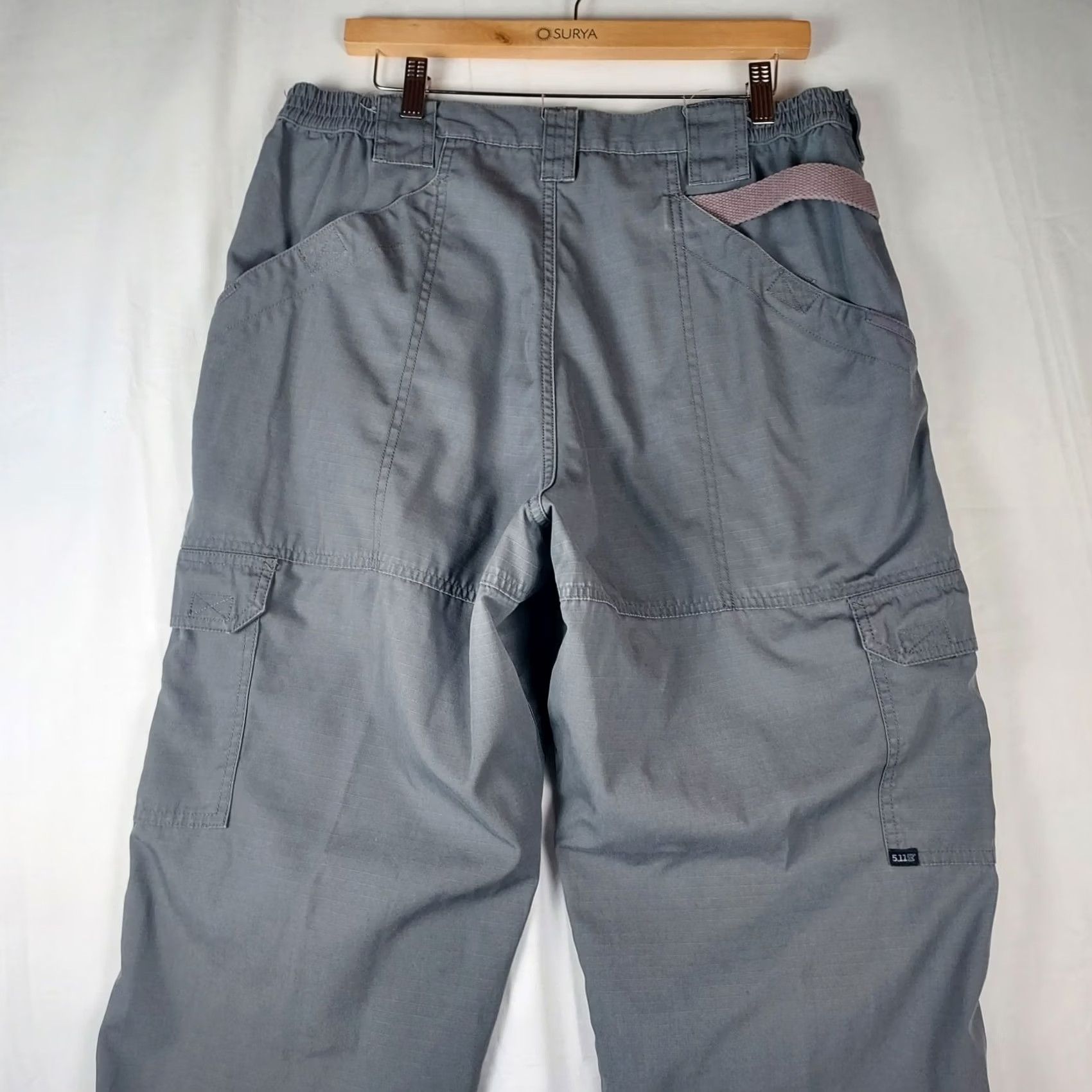 Vintage 5.11 Tactical Men's Cargo Pants 36×32 Gray with Utility Pockets Durable Canvas Straight Leg Flat Front Regular Waist 36 Machine Washable Men) Size US 36 / EU 52 - 3 Thumbnail