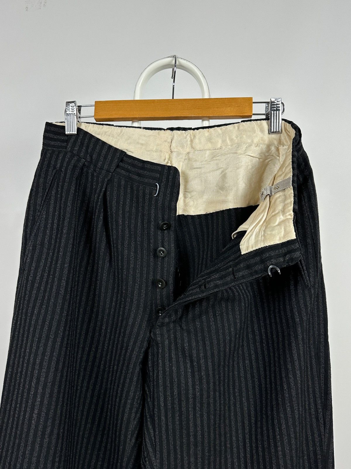 Vintage 1930-50s Antique European Work High Waist Wool Trousers Size US 30 / EU 46 - 1 Thumbnail