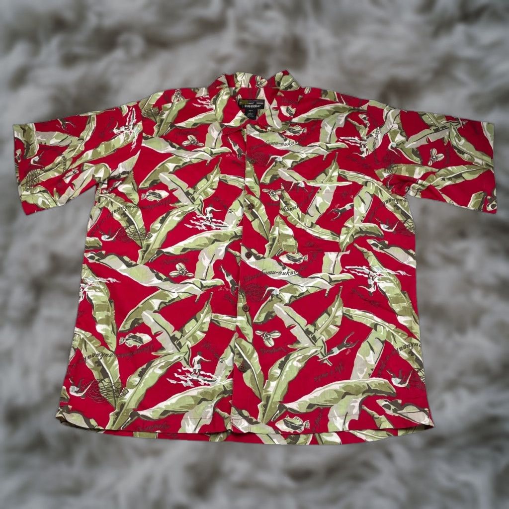 Vintage VTG Pataloha Men’s Surfing Fishing S/S Button Hawaiian Shirt Red Large Shirt Mens Size US L / EU 52-54 / 3 - 1 Thumbnail