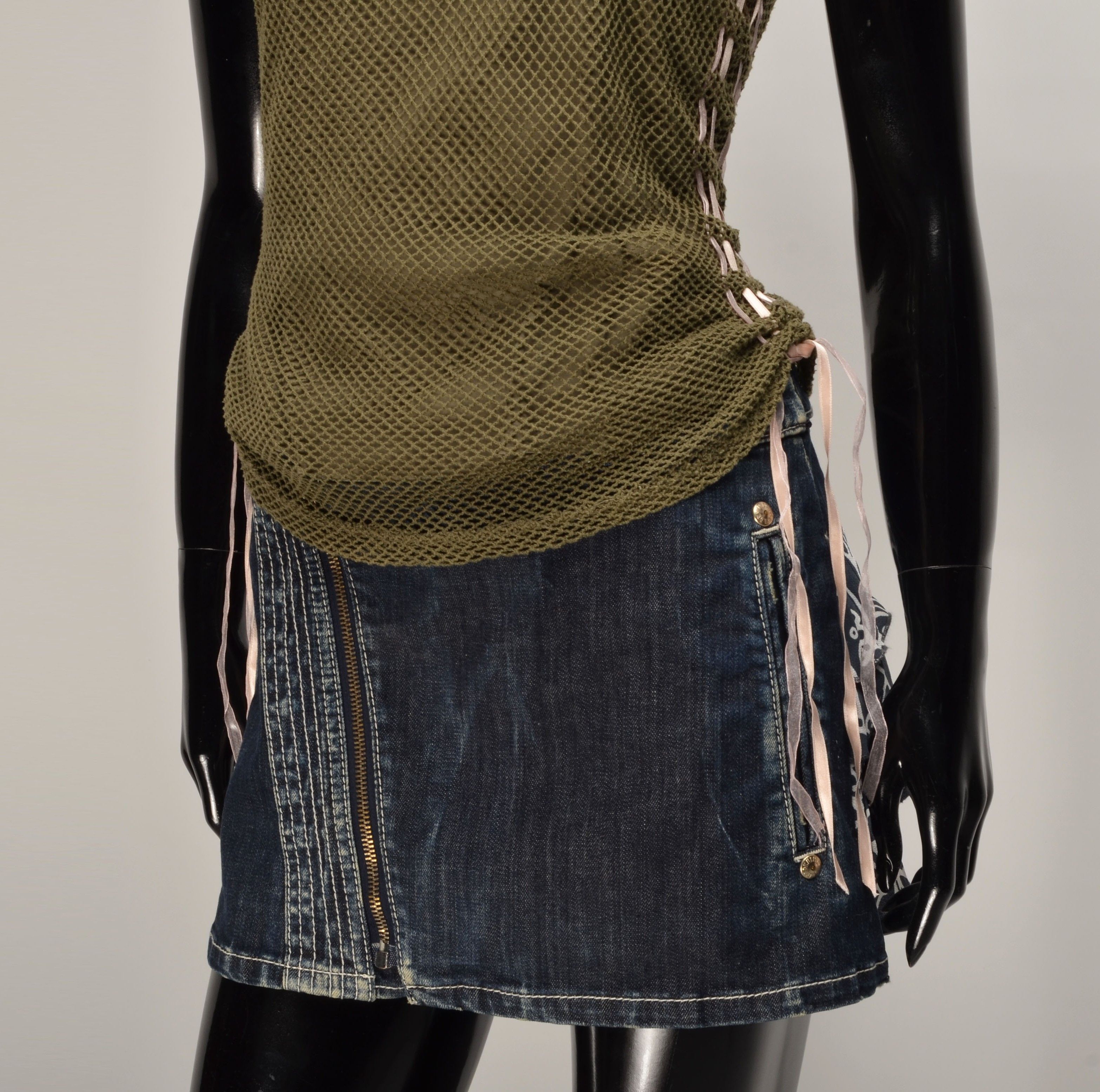 Jasper Conran Vintage Jasper Conran Y2K Grunge Double Layer Fishnet Top Size M / US 6-8 / IT 42-44 - 3 Thumbnail