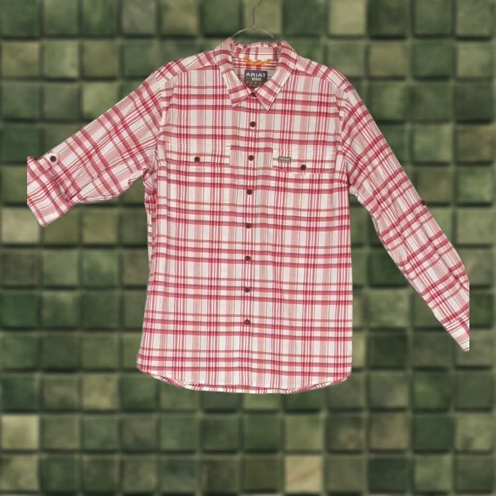 Ariat Ariat Shirt Womens XL Pink Plaid Rebar Button Shirt Ladies Workwear Casual Size XL / US 12-14 / IT 48-50 - 1 Thumbnail