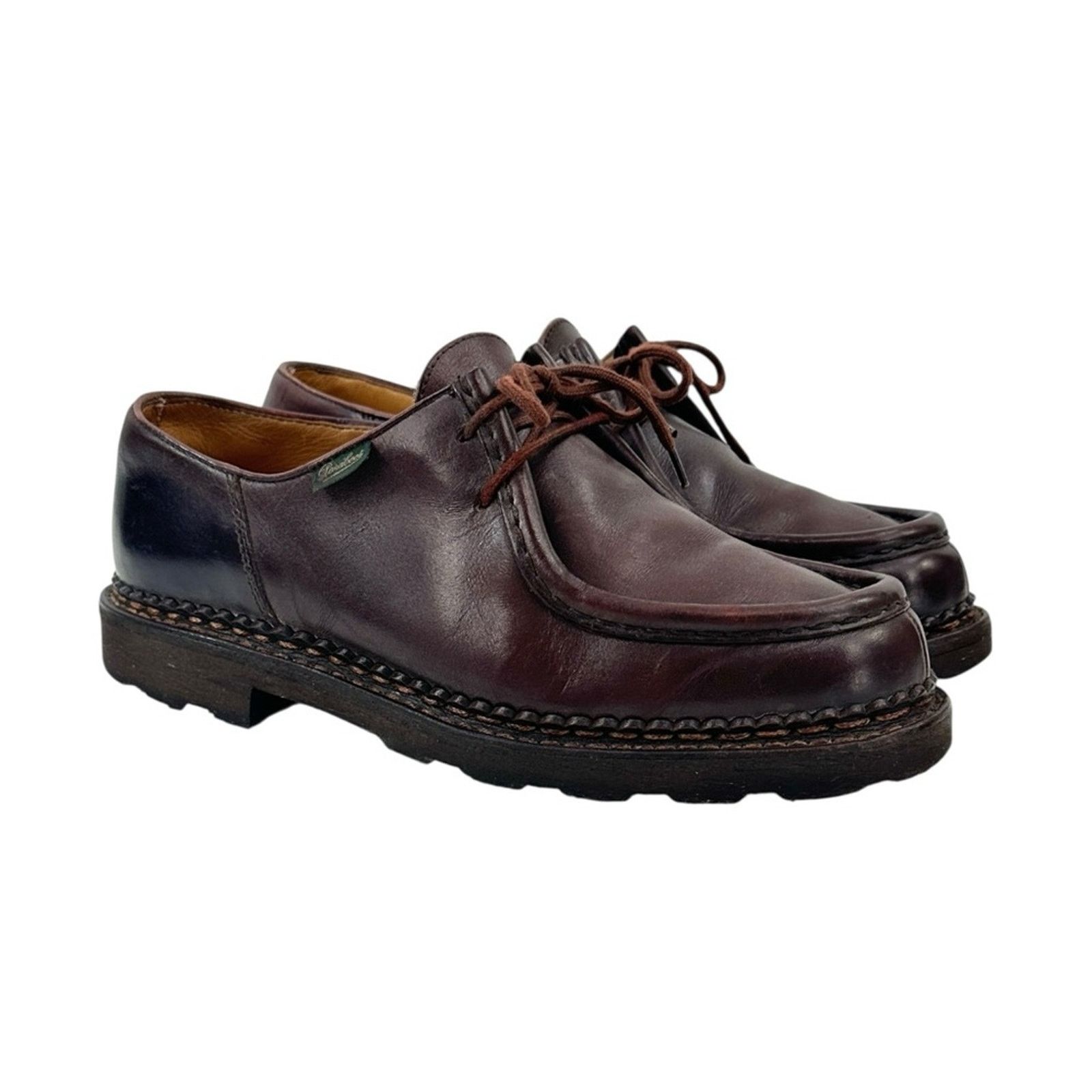 Paraboot Michael Marche Shoe - Brown Leather Laceup Oxford Shoes, Men's (Size 8)